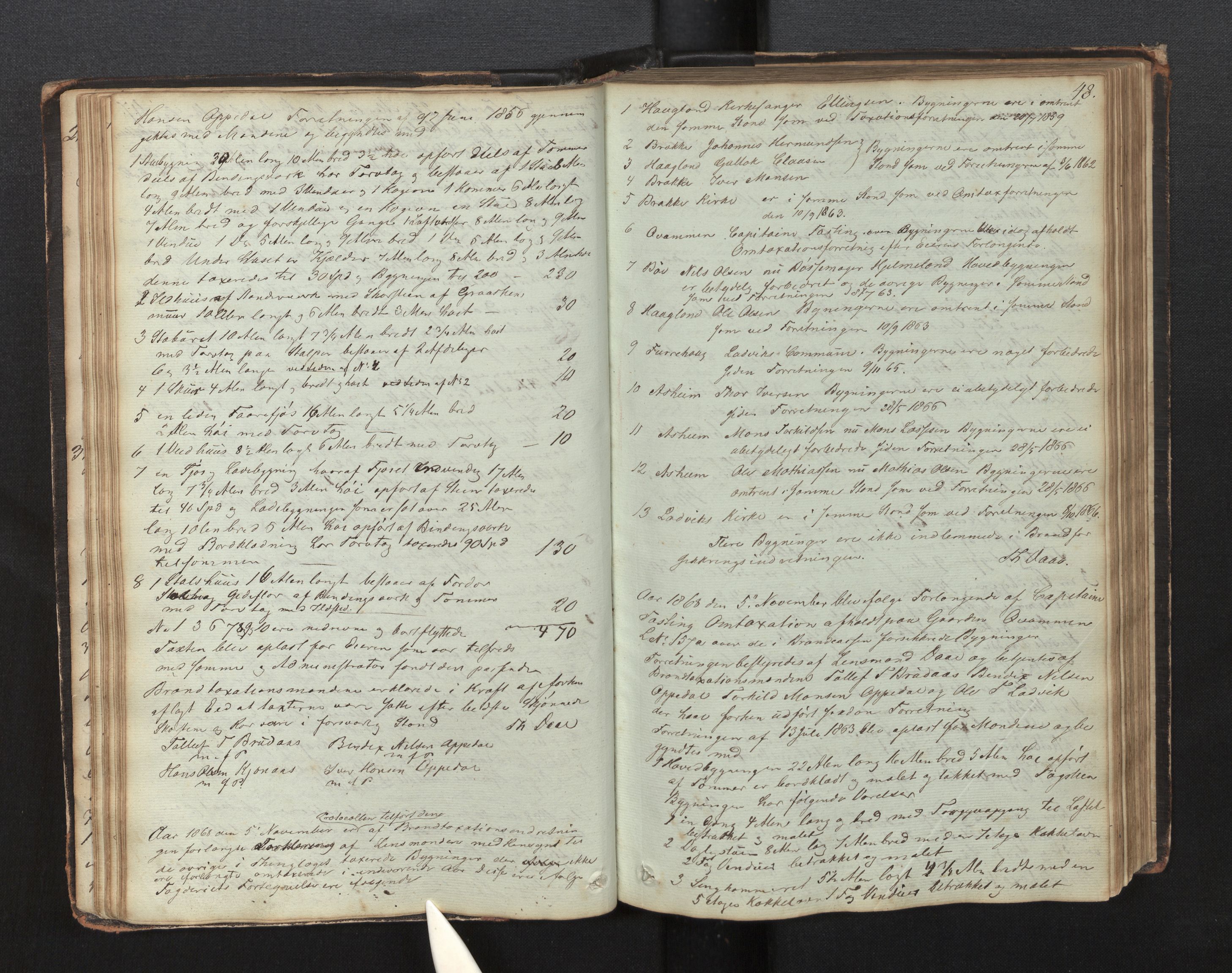 Lensmannen i Lavik, AV/SAB-A-29101/0012/L0001: Branntakstprotokoll, 1846-1955, p. 47b-48a