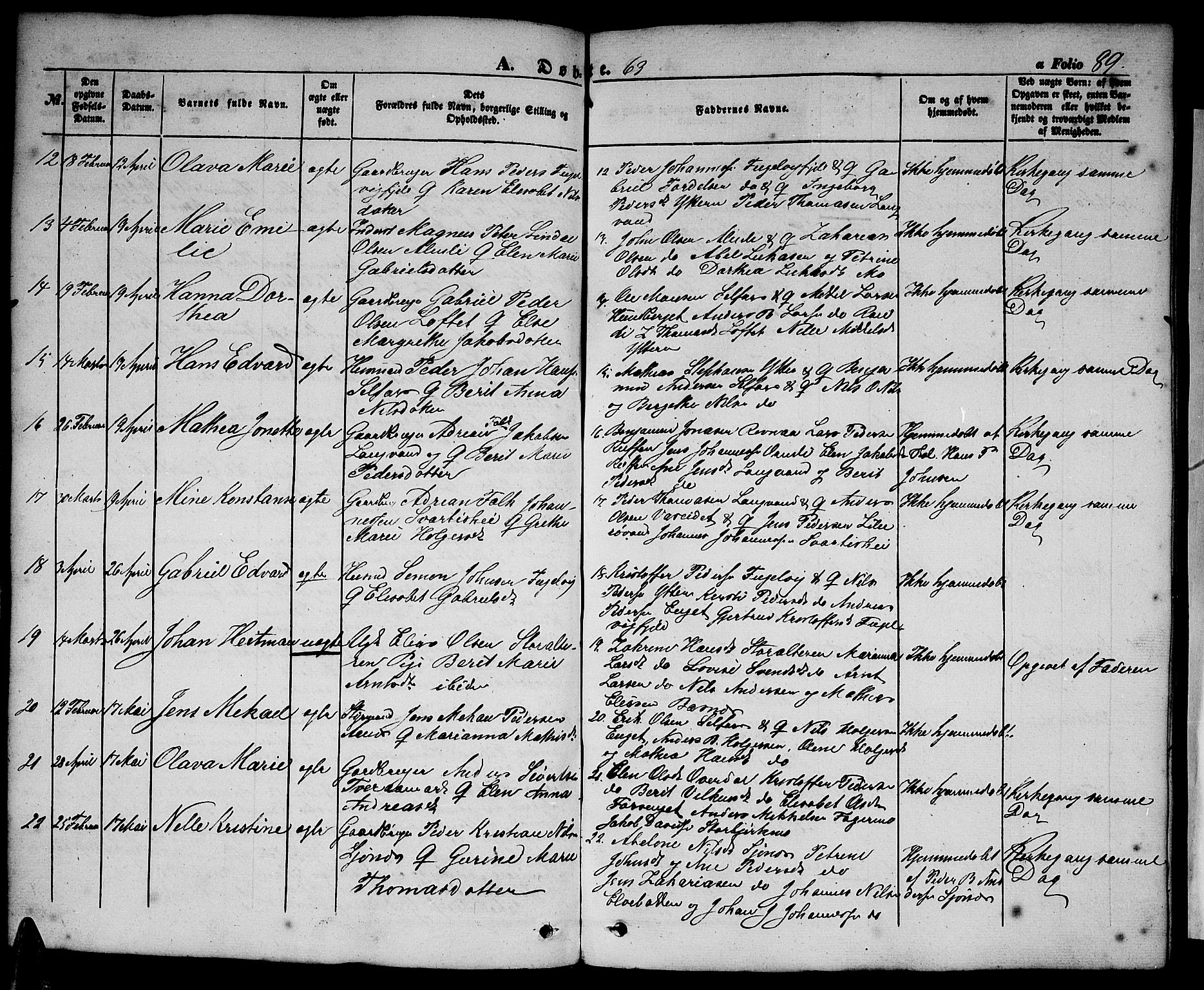 Ministerialprotokoller, klokkerbøker og fødselsregistre - Nordland, SAT/A-1459/827/L0414: Parish register (copy) no. 827C03, 1853-1865, p. 89
