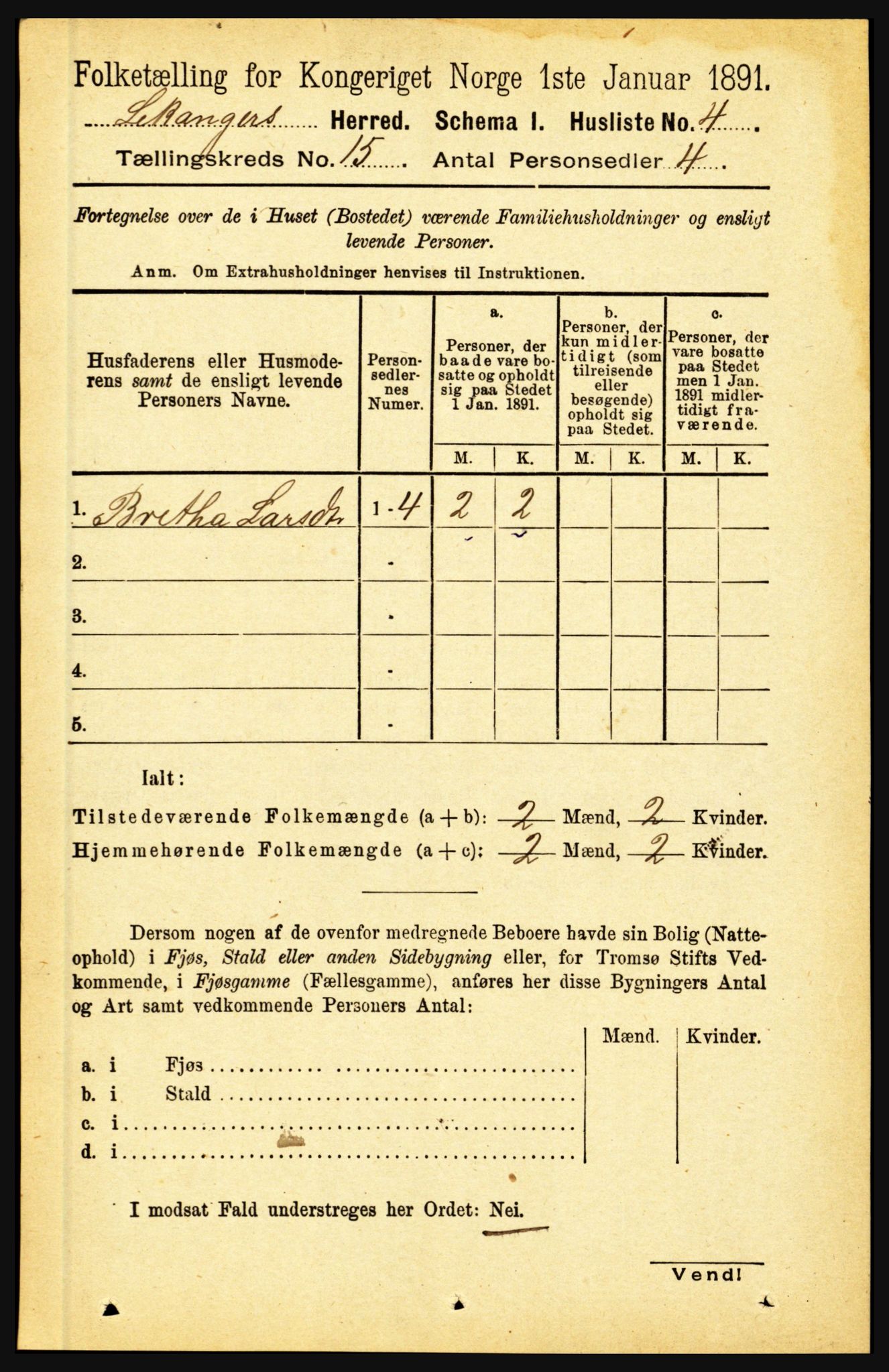 RA, 1891 census for 1419 Leikanger, 1891, p. 2827