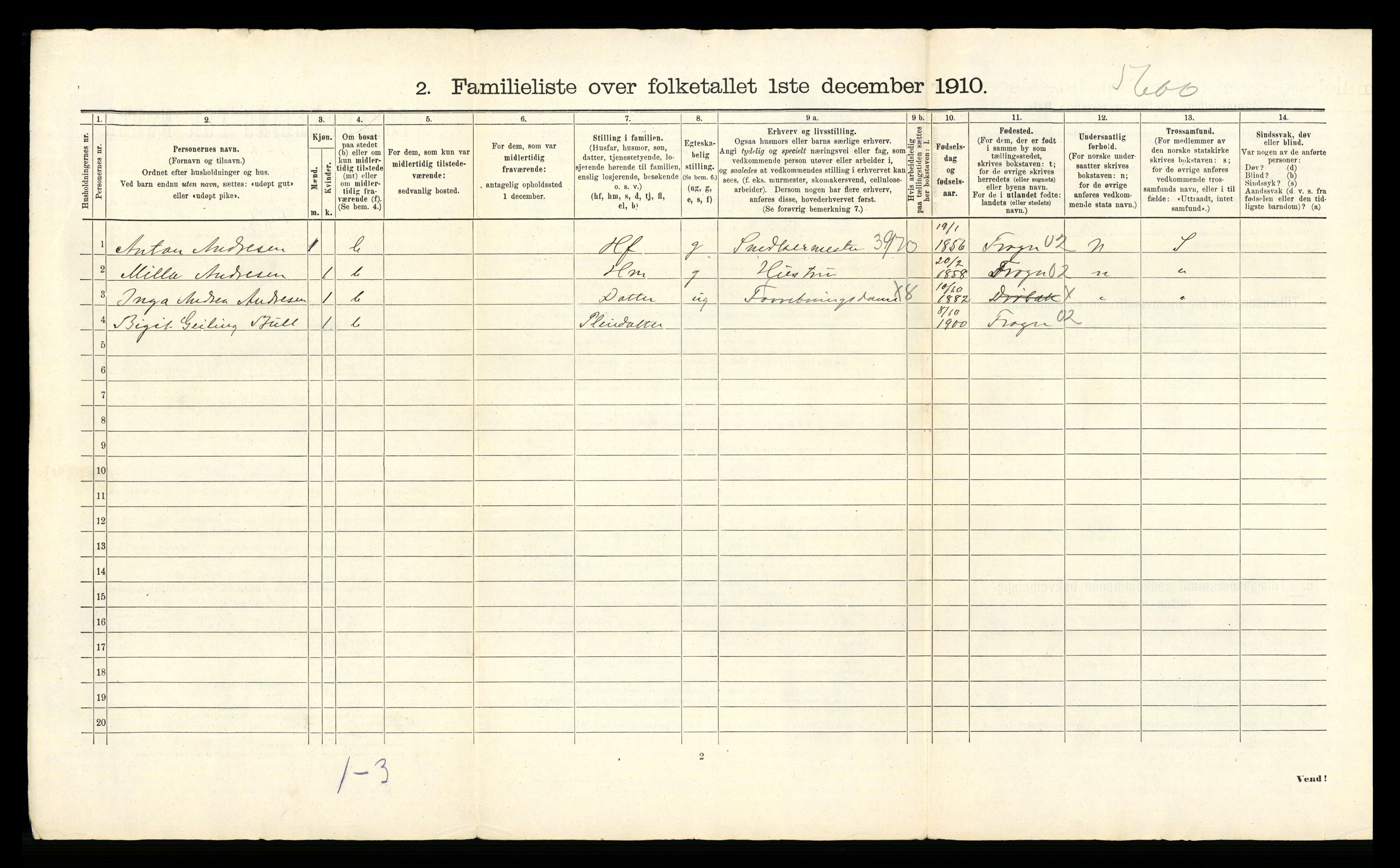 RA, 1910 census for Drøbak, 1910, p. 25