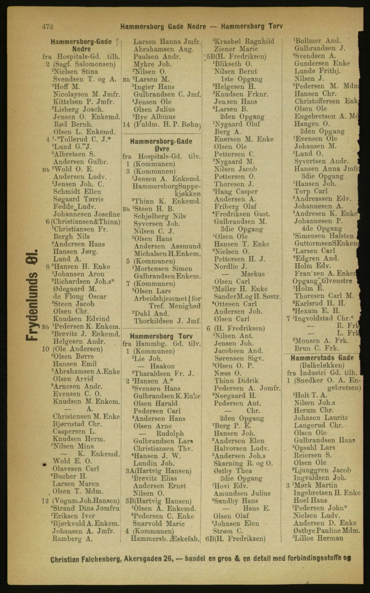 Kristiania/Oslo adressebok, PUBL/-, 1889, p. 472