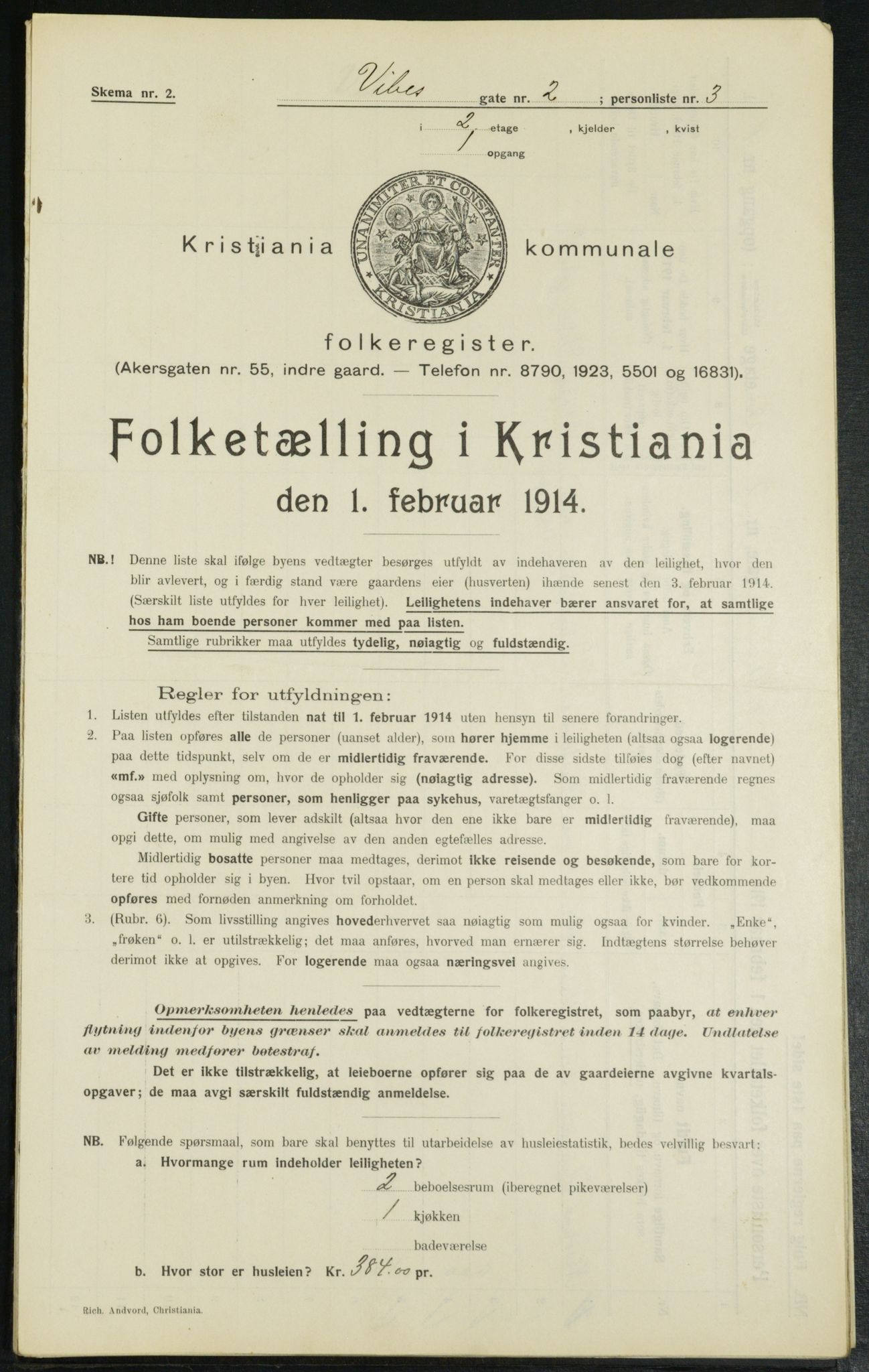 OBA, Municipal Census 1914 for Kristiania, 1914, p. 123673