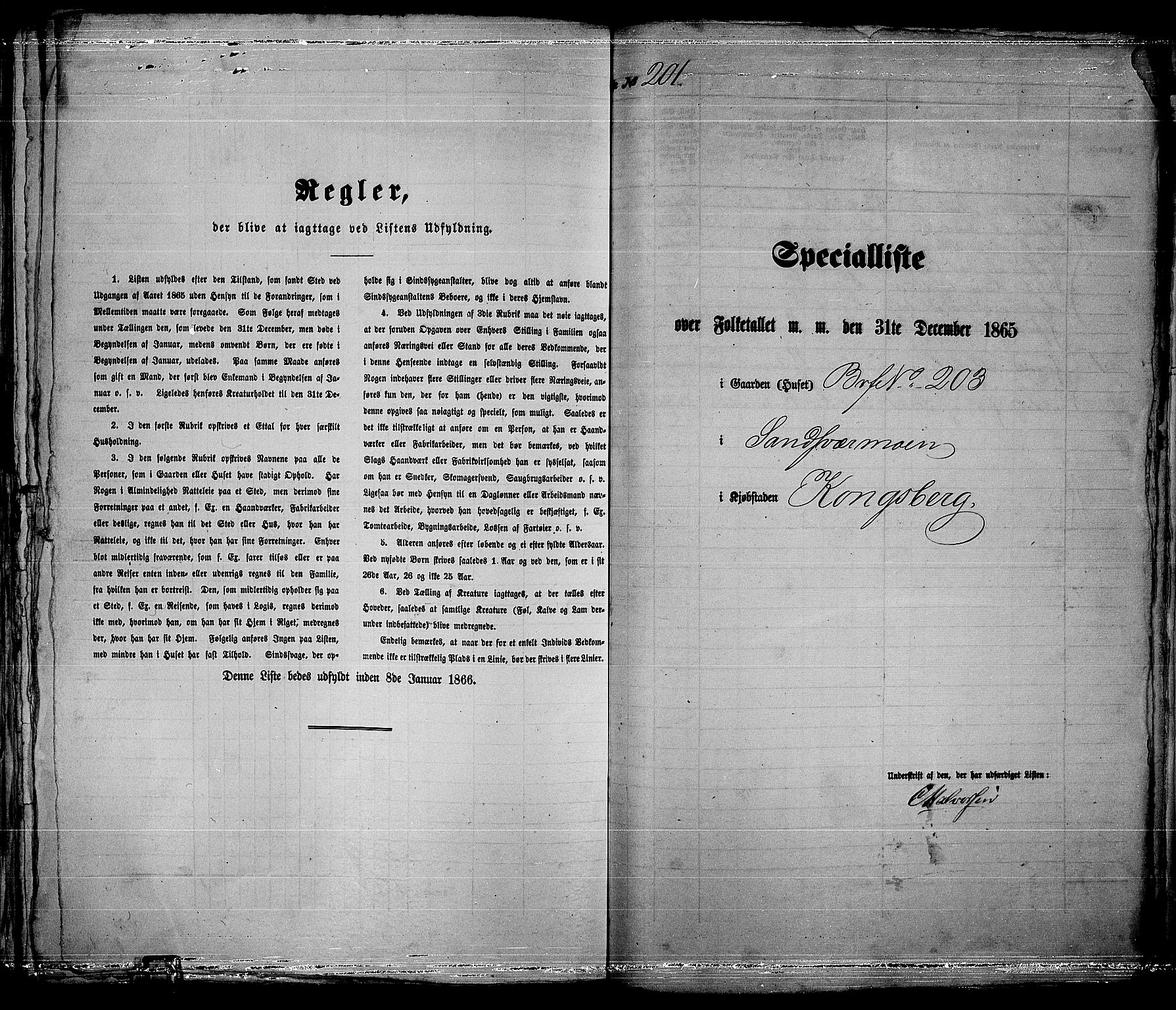 RA, 1865 census for Kongsberg/Kongsberg, 1865, p. 414