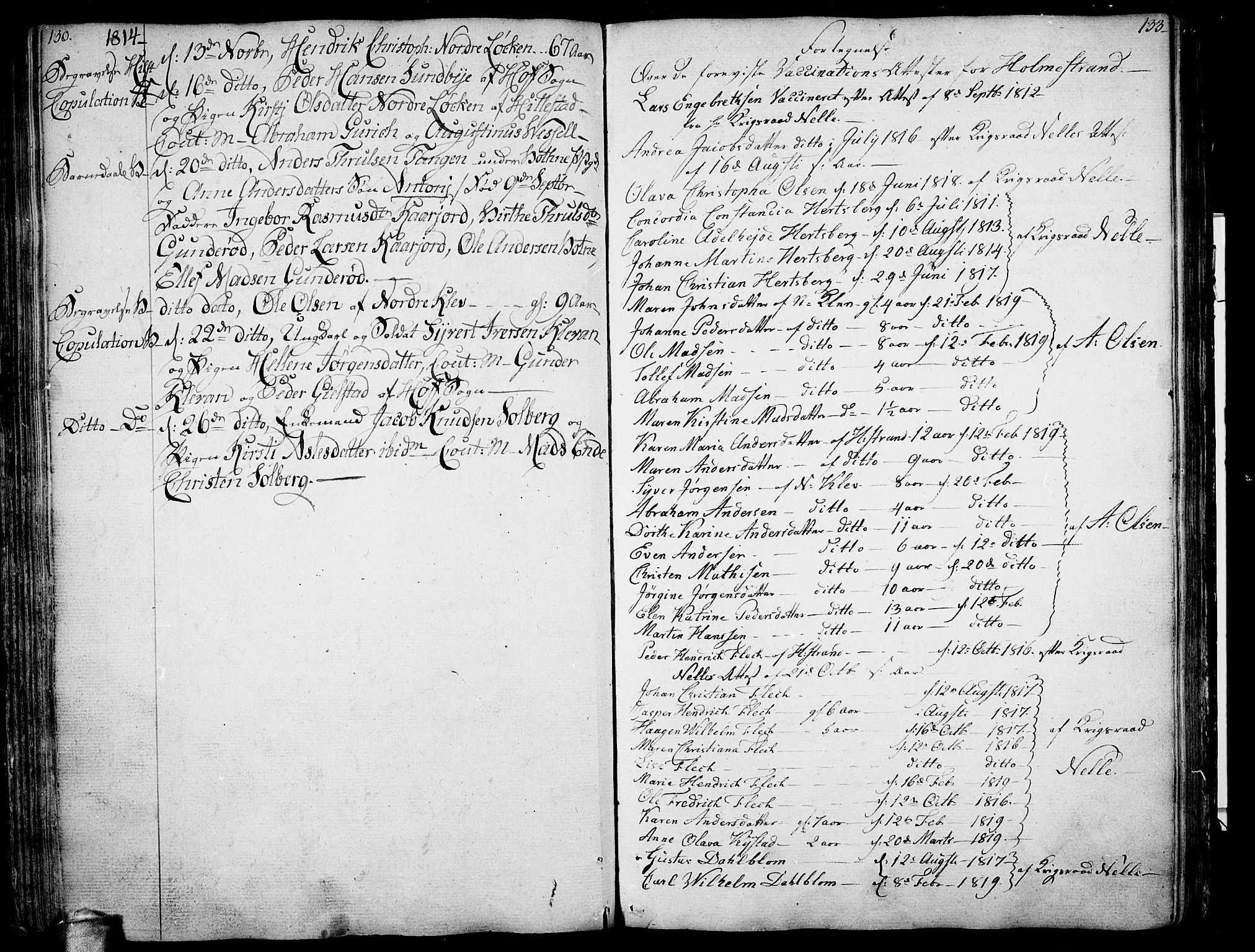 Botne kirkebøker, SAKO/A-340/F/Fa/L0003: Parish register (official) no. I 3 /1, 1792-1844, p. 130-131