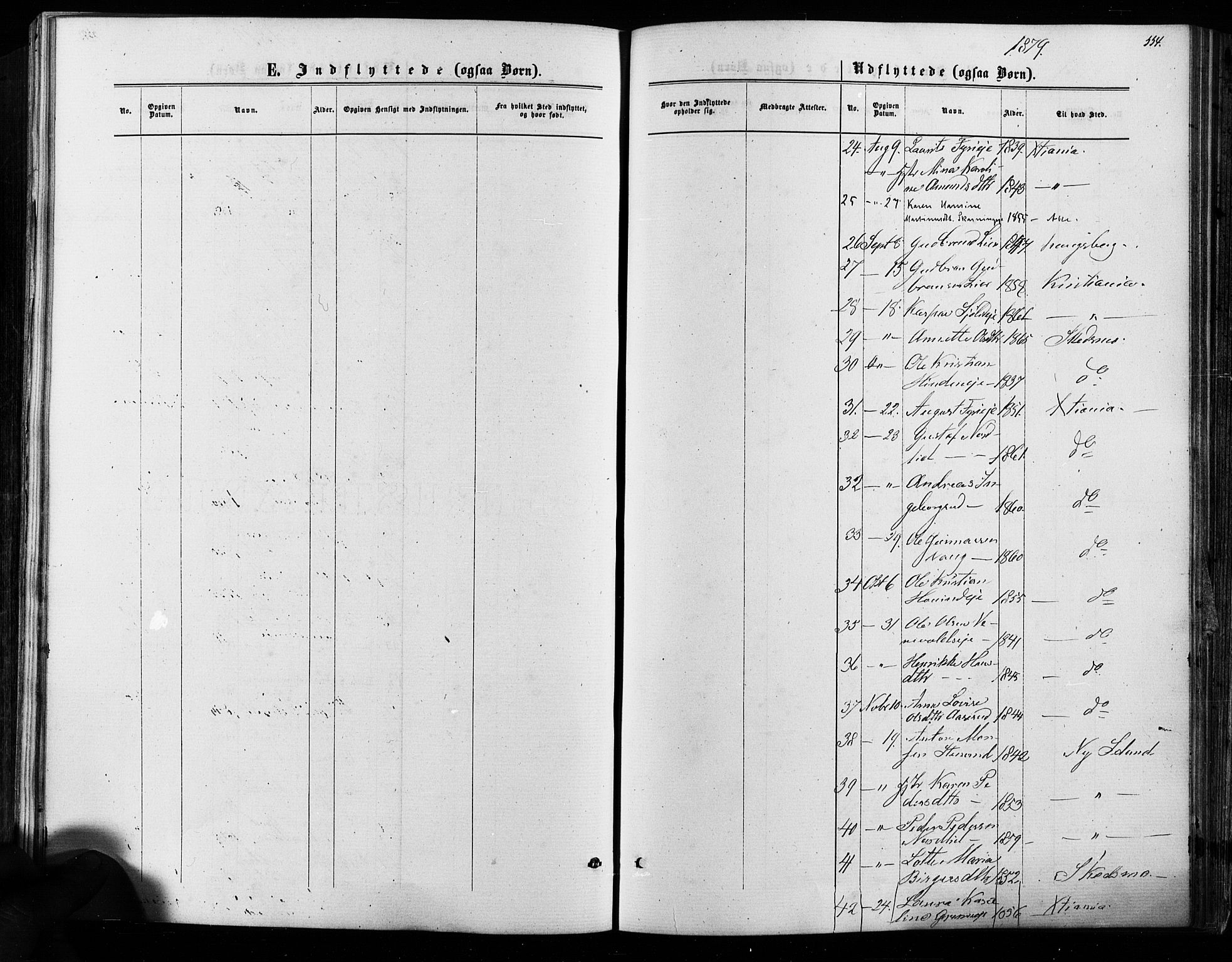 Nes prestekontor Kirkebøker, AV/SAO-A-10410/F/Fa/L0009: Parish register (official) no. I 9, 1875-1882, p. 554