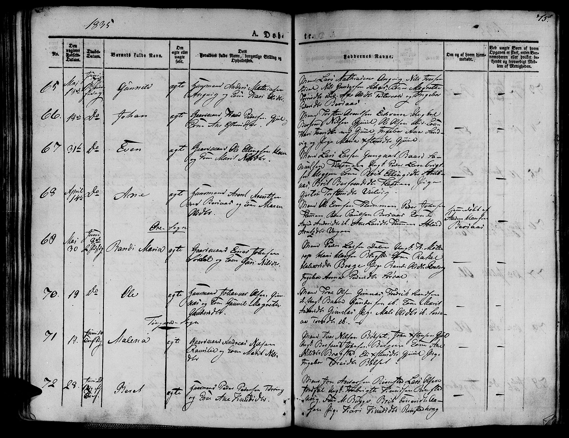 Ministerialprotokoller, klokkerbøker og fødselsregistre - Møre og Romsdal, AV/SAT-A-1454/586/L0983: Parish register (official) no. 586A09, 1829-1843, p. 75