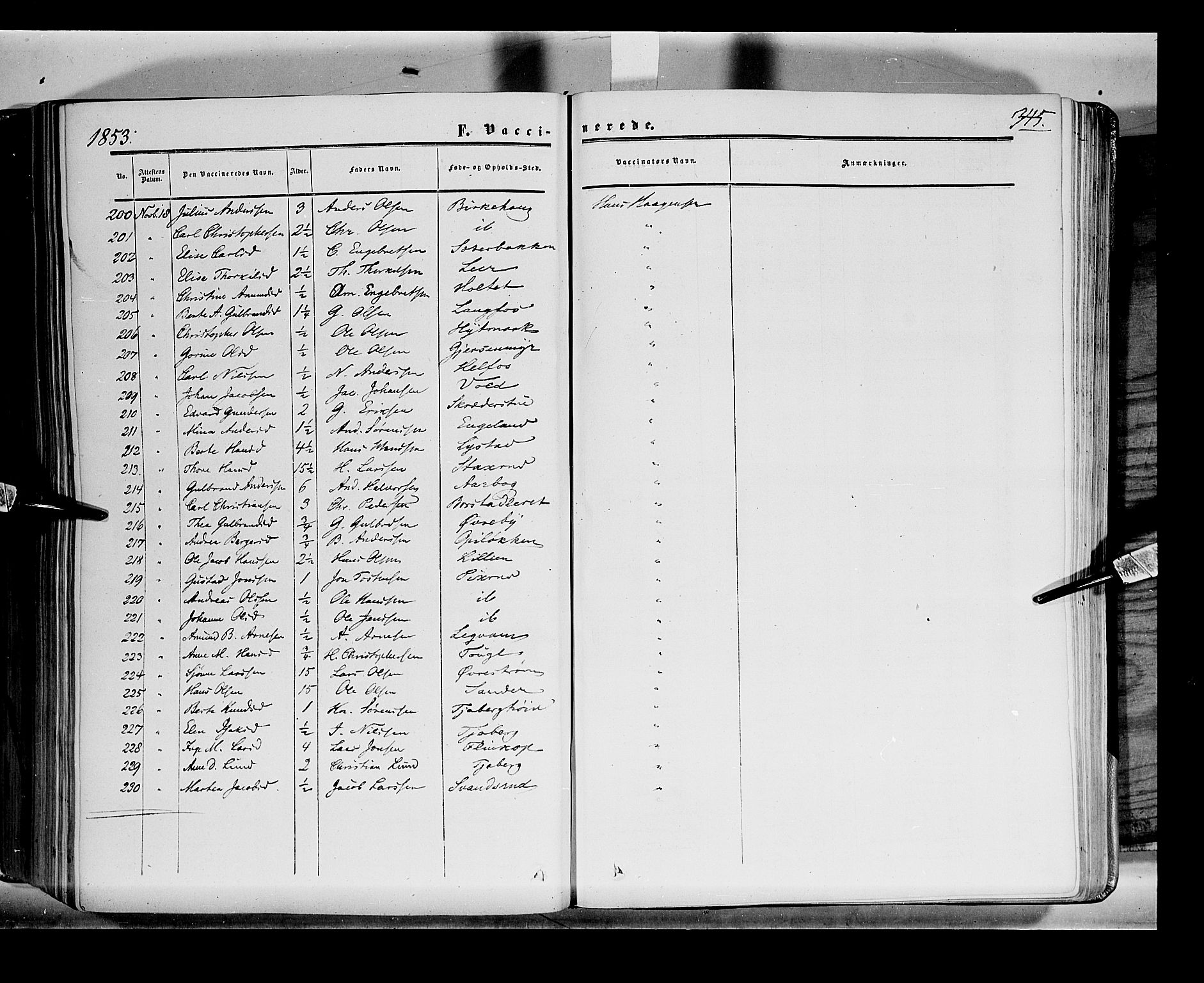 Sør-Odal prestekontor, AV/SAH-PREST-030/H/Ha/Haa/L0001: Parish register (official) no. 1, 1849-1859, p. 345