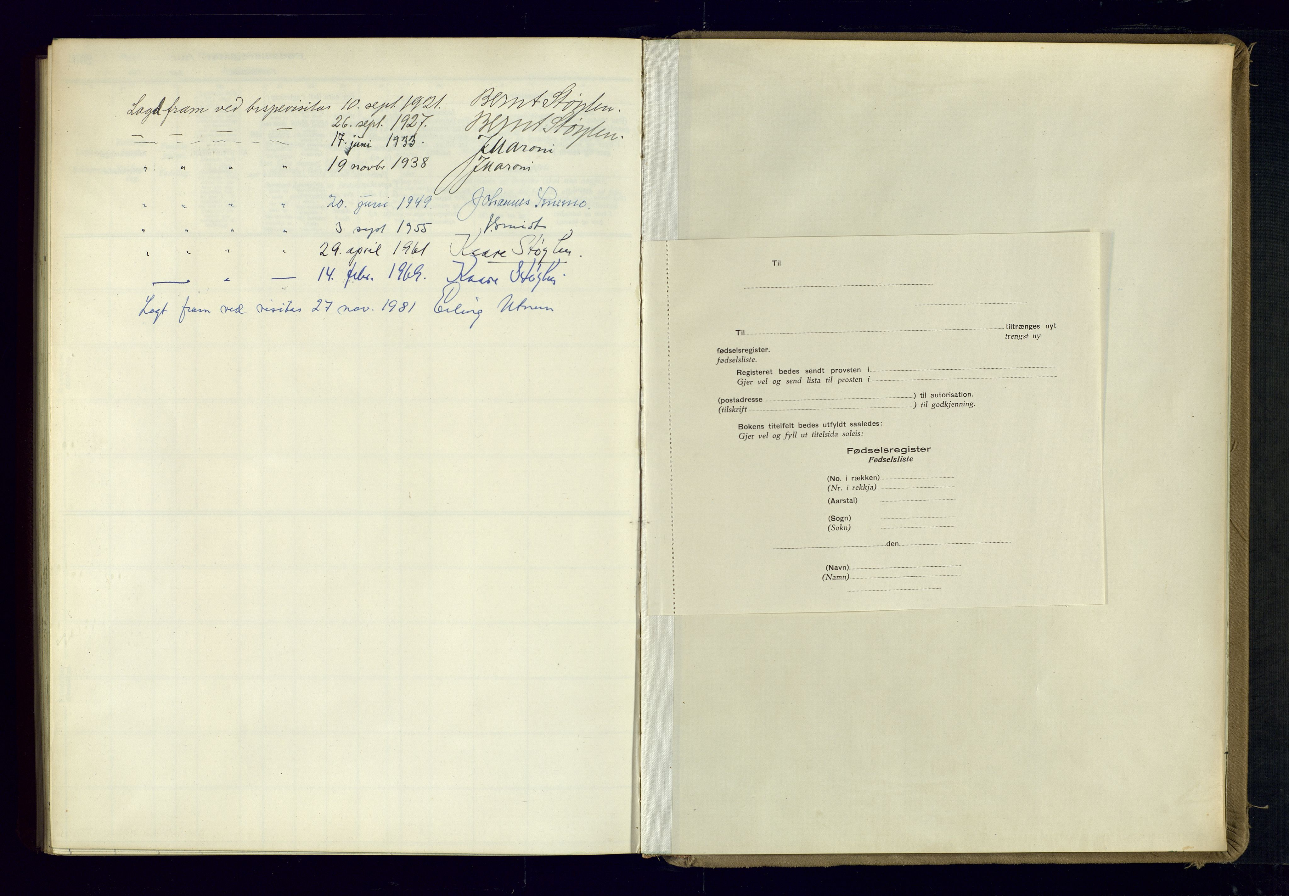 Bygland sokneprestkontor, SAK/1111-0006/J/Ja/L0002: Birth register no. II.4.3, 1916-1982