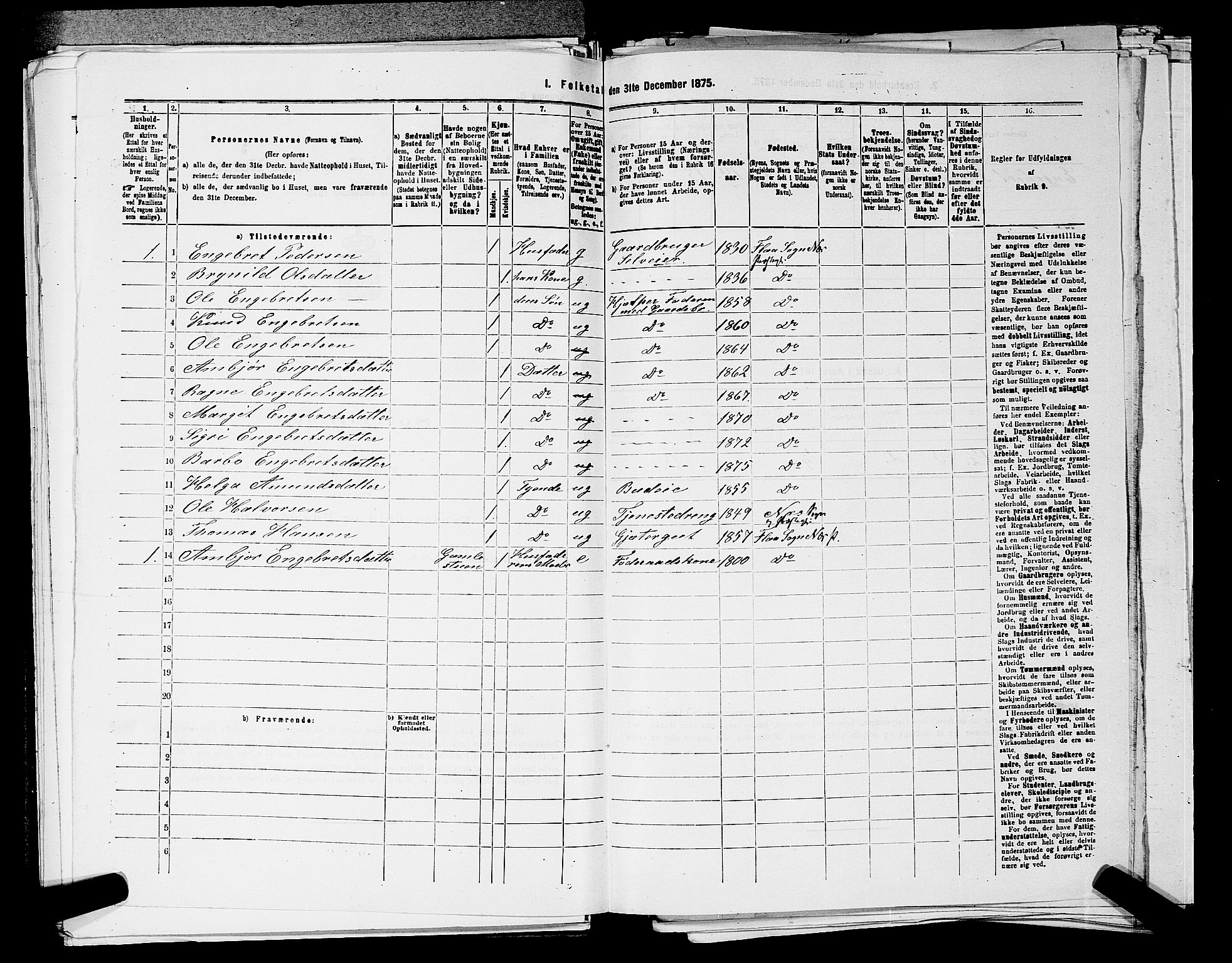 SAKO, 1875 census for 0616P Nes, 1875, p. 1166