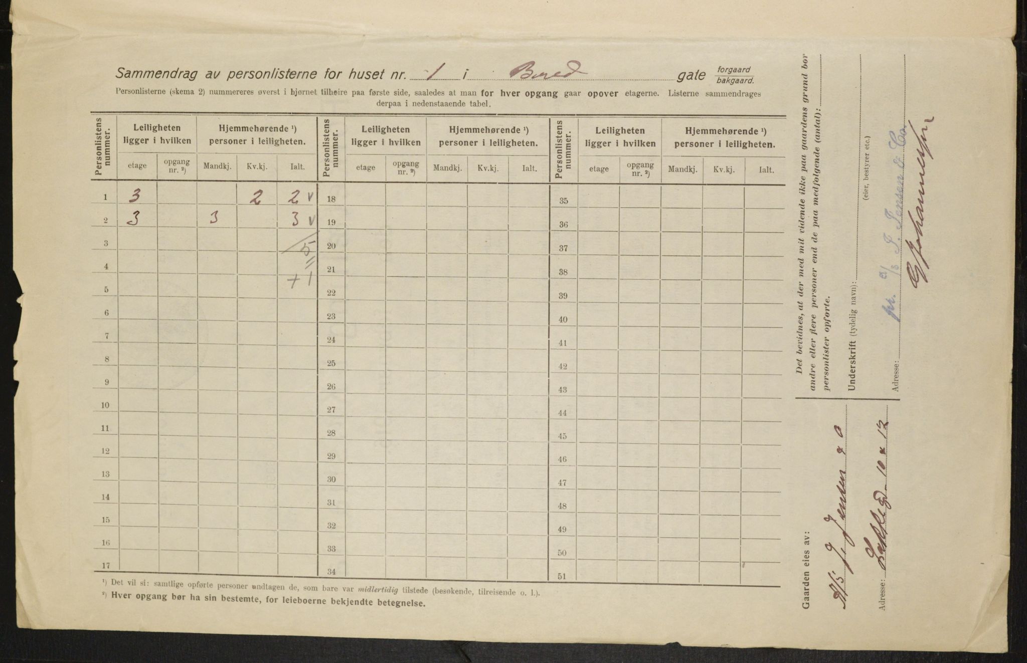 OBA, Municipal Census 1916 for Kristiania, 1916, p. 8213