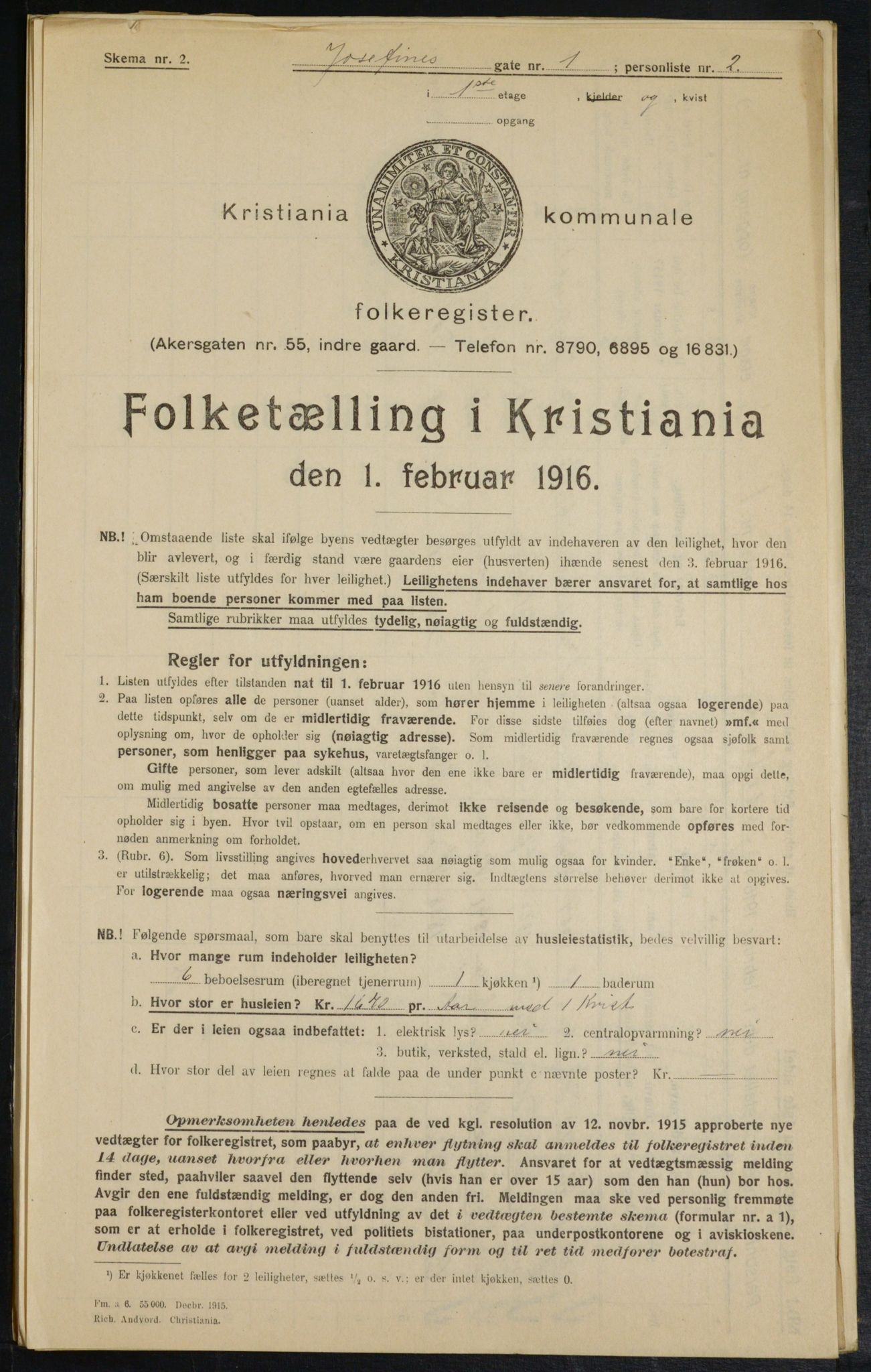 OBA, Municipal Census 1916 for Kristiania, 1916, p. 48422