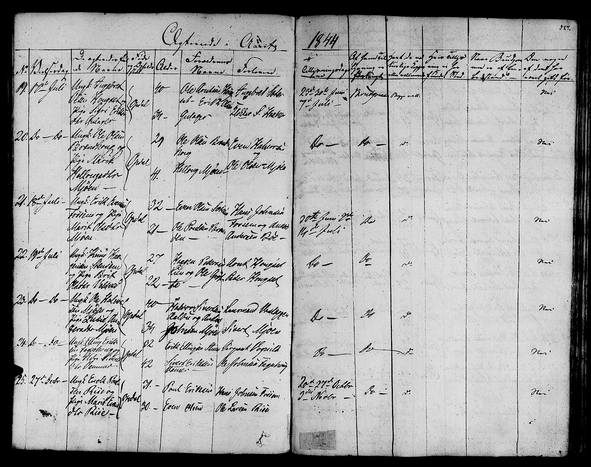 Ministerialprotokoller, klokkerbøker og fødselsregistre - Sør-Trøndelag, SAT/A-1456/678/L0897: Parish register (official) no. 678A06-07, 1821-1847, p. 327