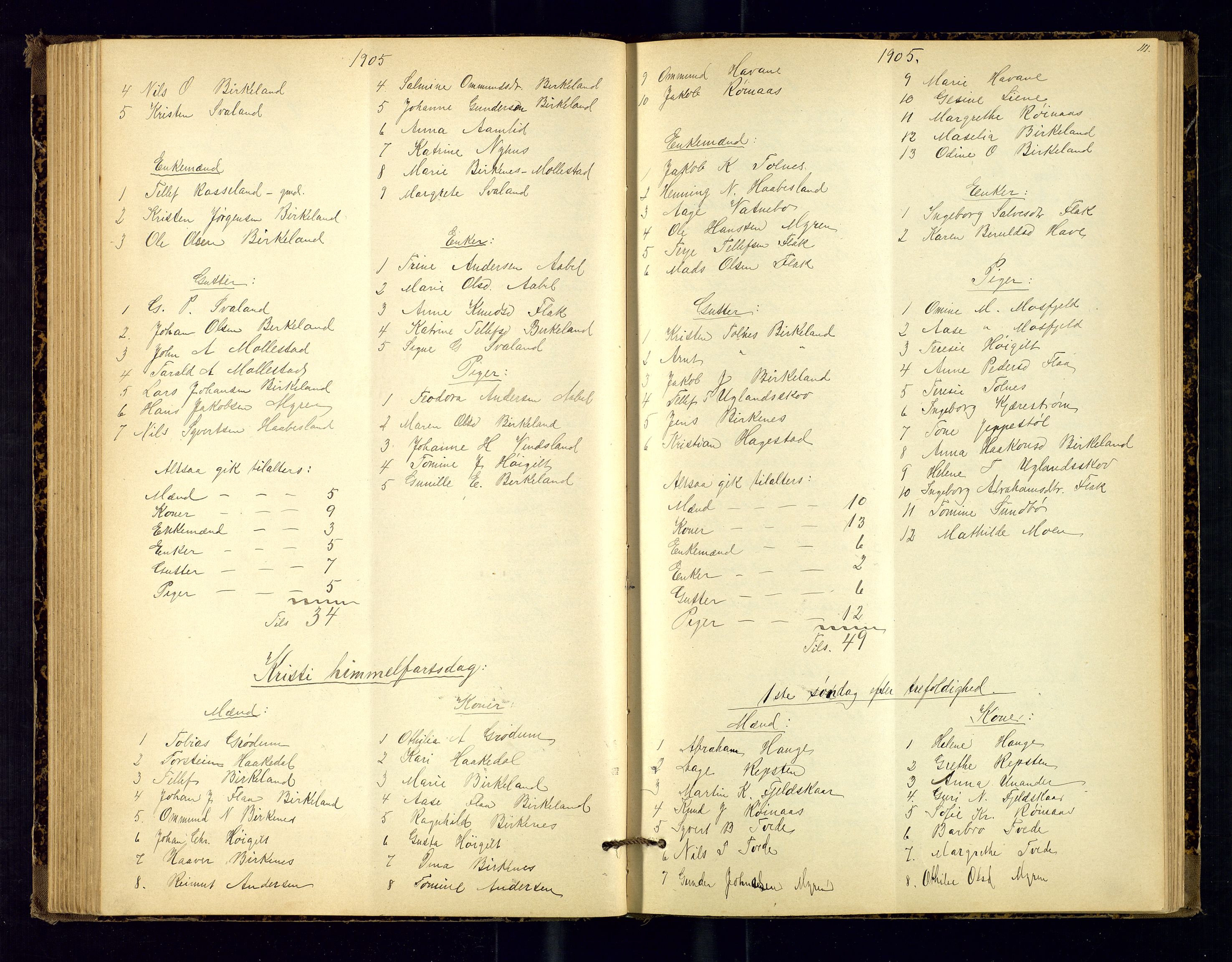 Birkenes sokneprestkontor, SAK/1111-0004/F/Fc/L0008: Communicants register no. C-8, 1891-1915, p. 111