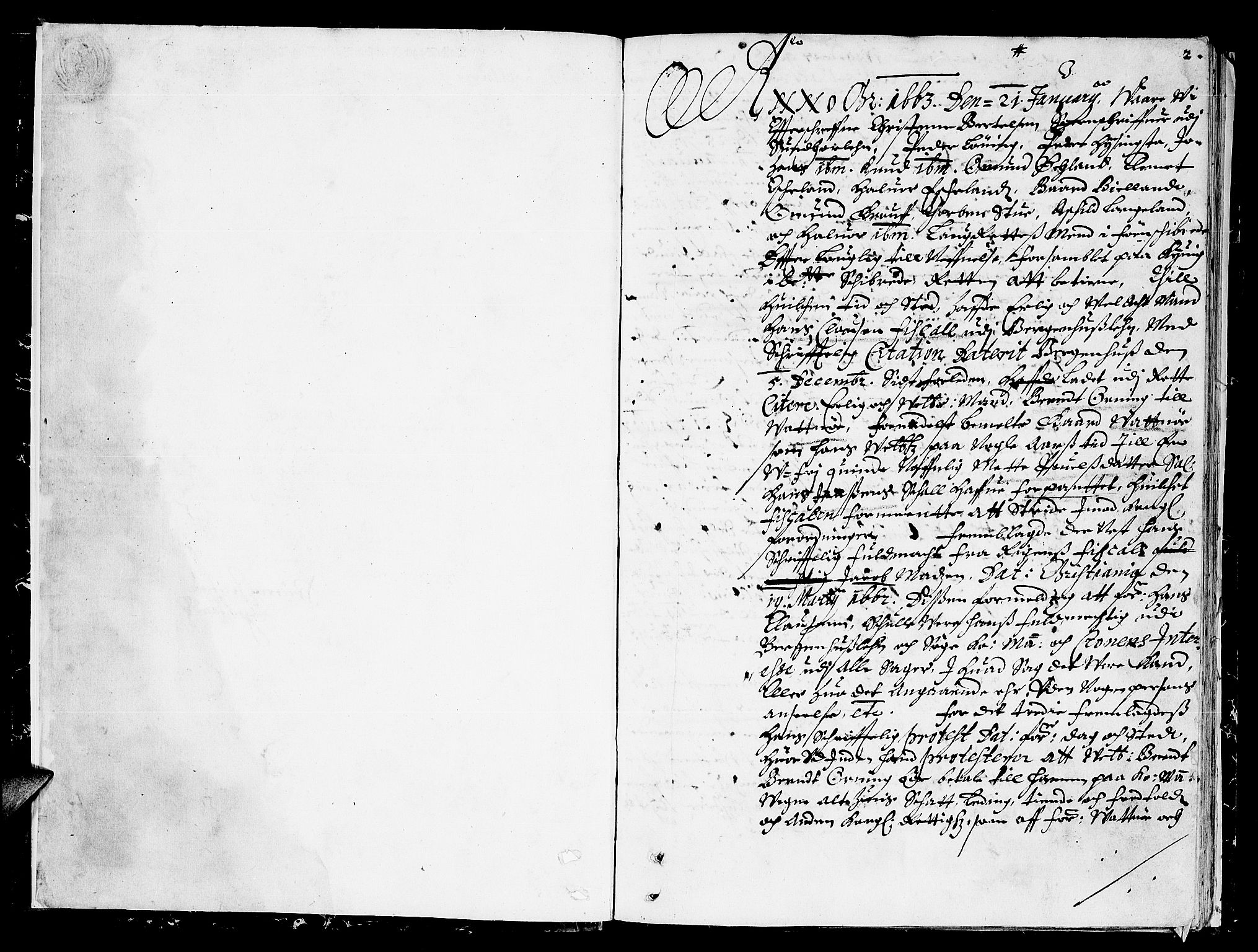 Sunnhordland sorenskrivar, AV/SAB-A-2401/1/F/Faa/L0009: Tingbøker, 1663, p. 1b-2a