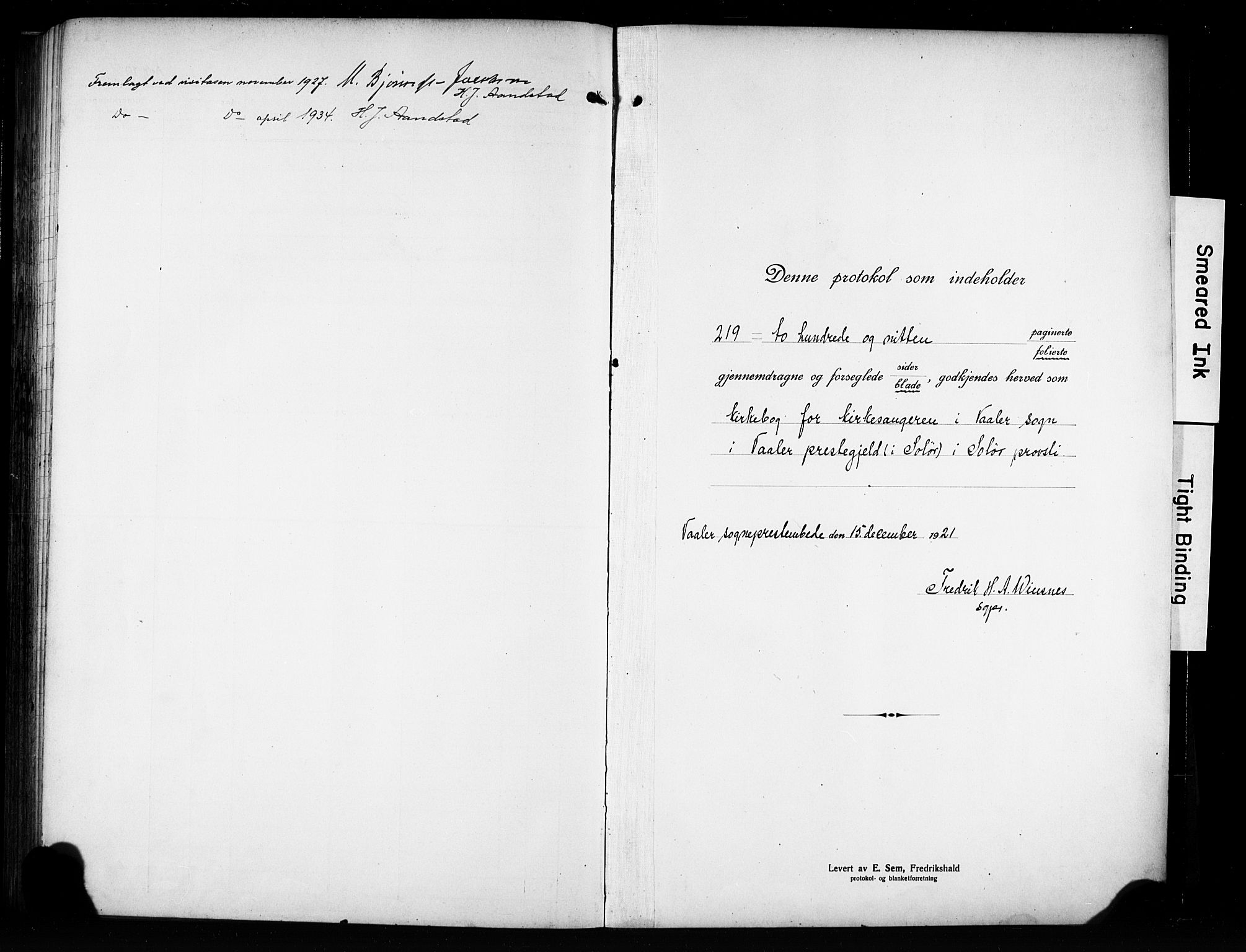 Våler prestekontor, Hedmark, SAH/PREST-040/H/Ha/Hab/L0004: Parish register (copy) no. 4, 1922-1931