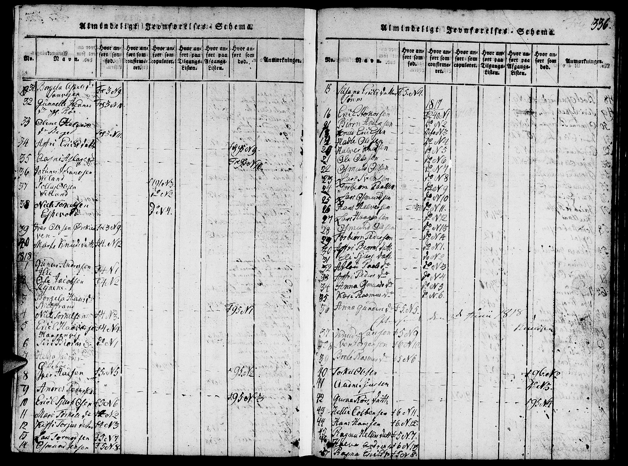 Vikedal sokneprestkontor, AV/SAST-A-101840/01/V: Parish register (copy) no. B 1, 1816-1853, p. 336