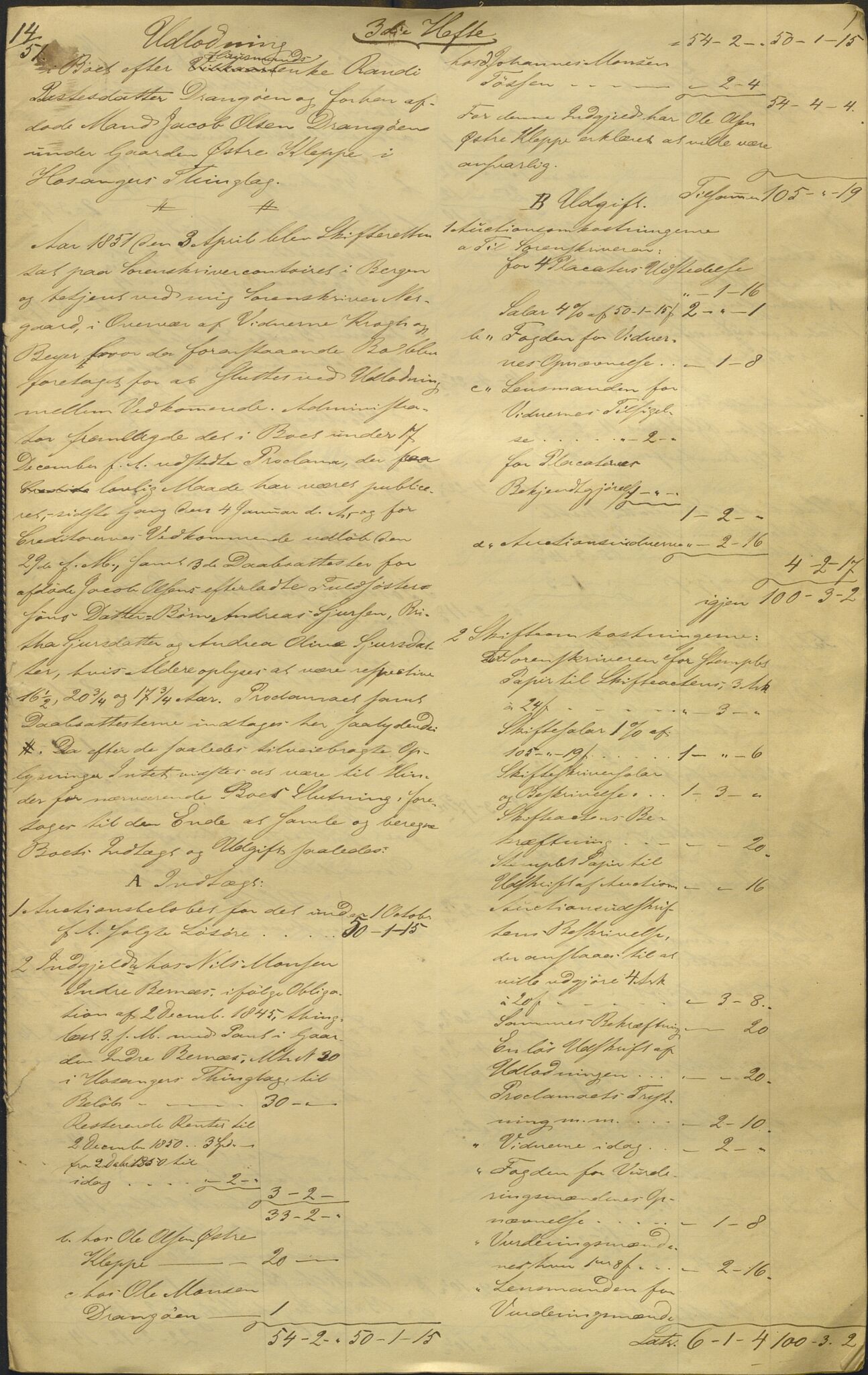 Nordhordland sorenskrivar, AV/SAB-A-2901/1/H/Hd/Hdb/L0001: Konsept til utlodningar, 1850-1852, p. 309