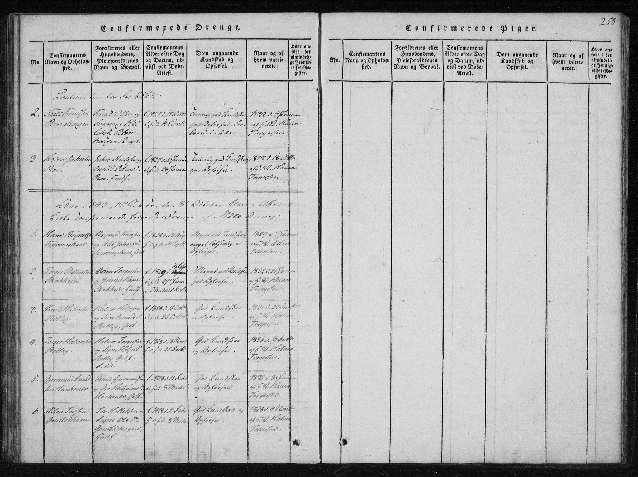 Tinn kirkebøker, AV/SAKO-A-308/F/Fb/L0001: Parish register (official) no. II 1, 1815-1843, p. 258