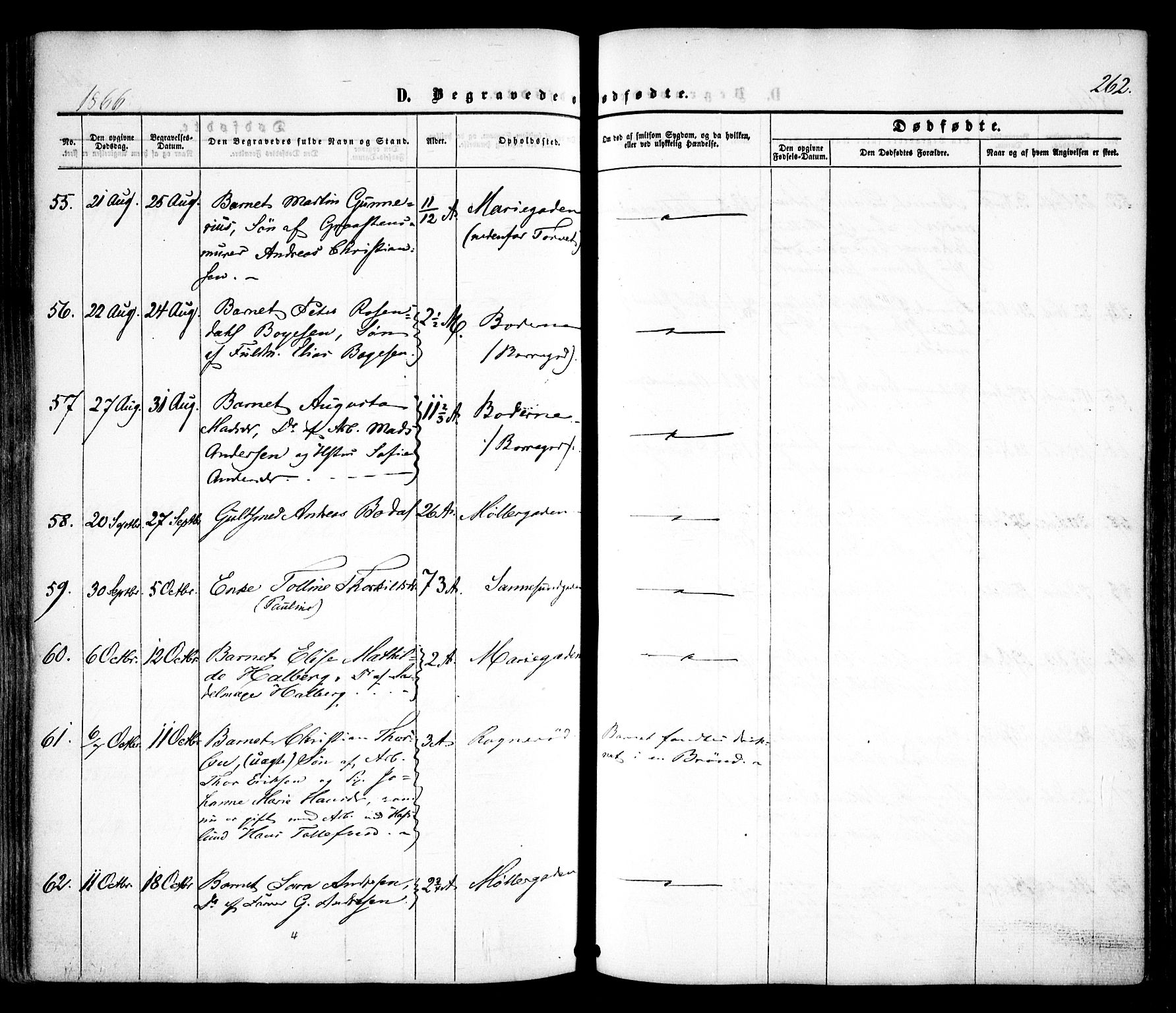 Sarpsborg prestekontor Kirkebøker, AV/SAO-A-2006/F/Fa/L0001: Parish register (official) no. 1, 1859-1868, p. 262