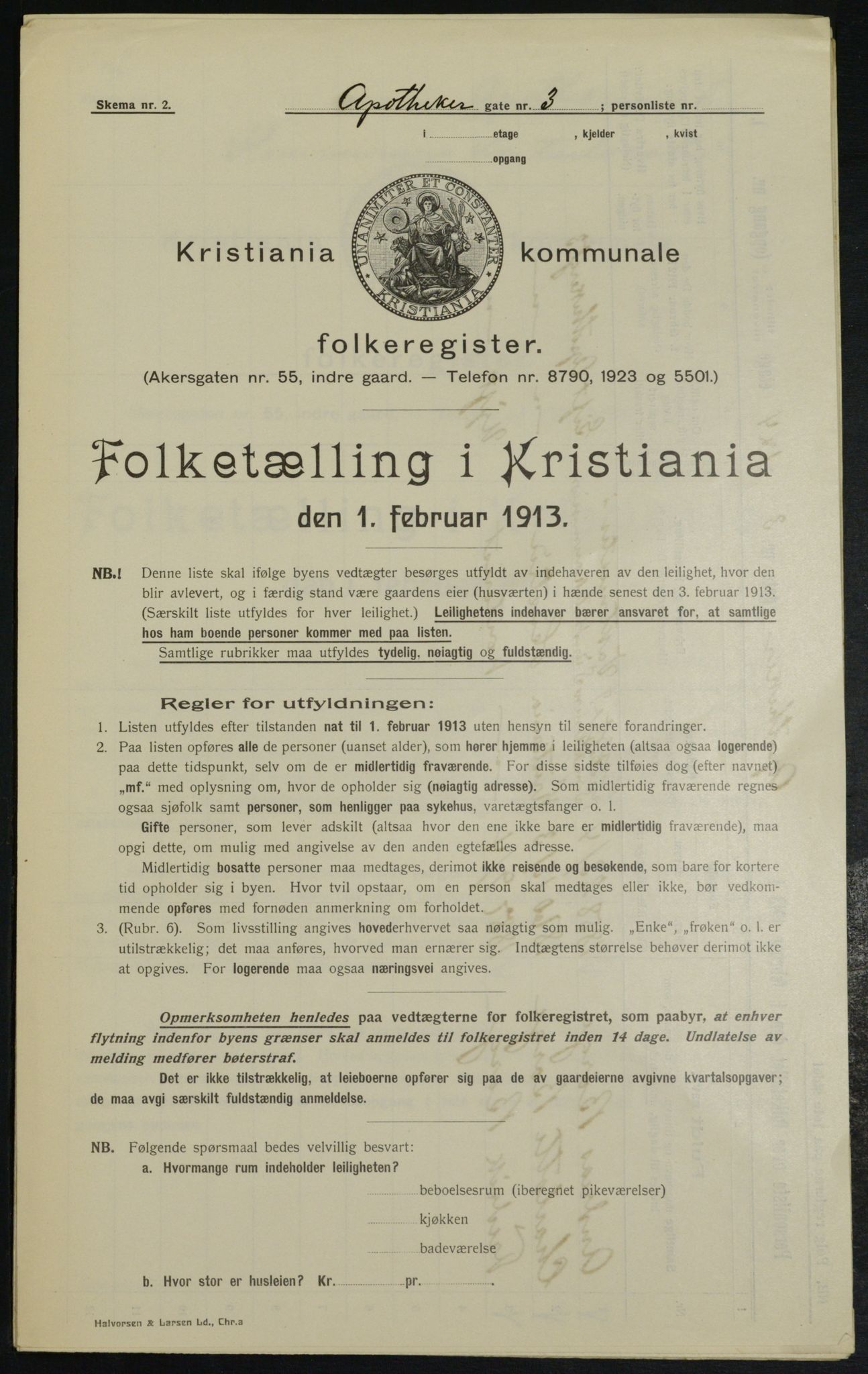 OBA, Municipal Census 1913 for Kristiania, 1913, p. 1321