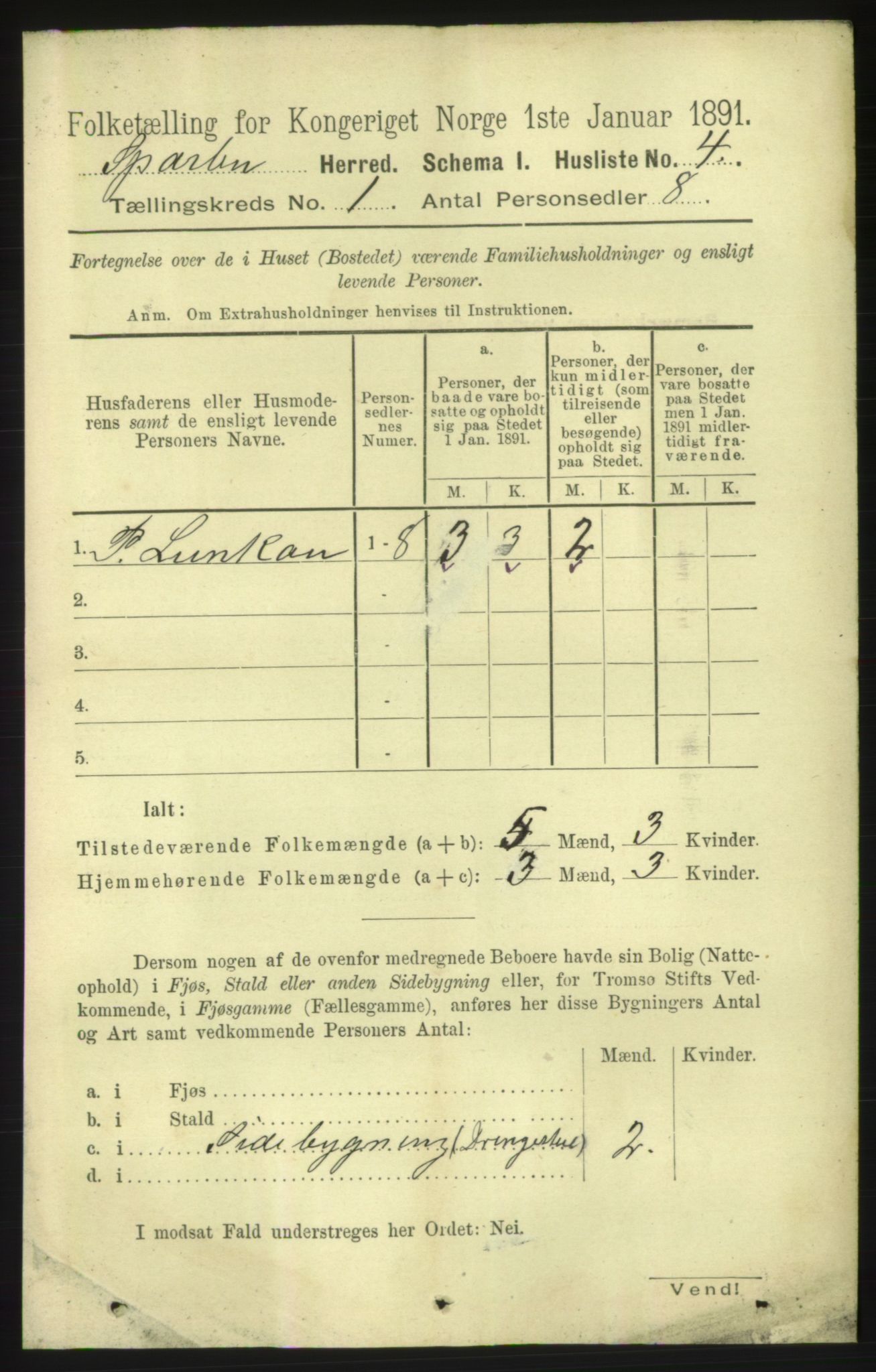 RA, 1891 census for 1731 Sparbu, 1891, p. 28