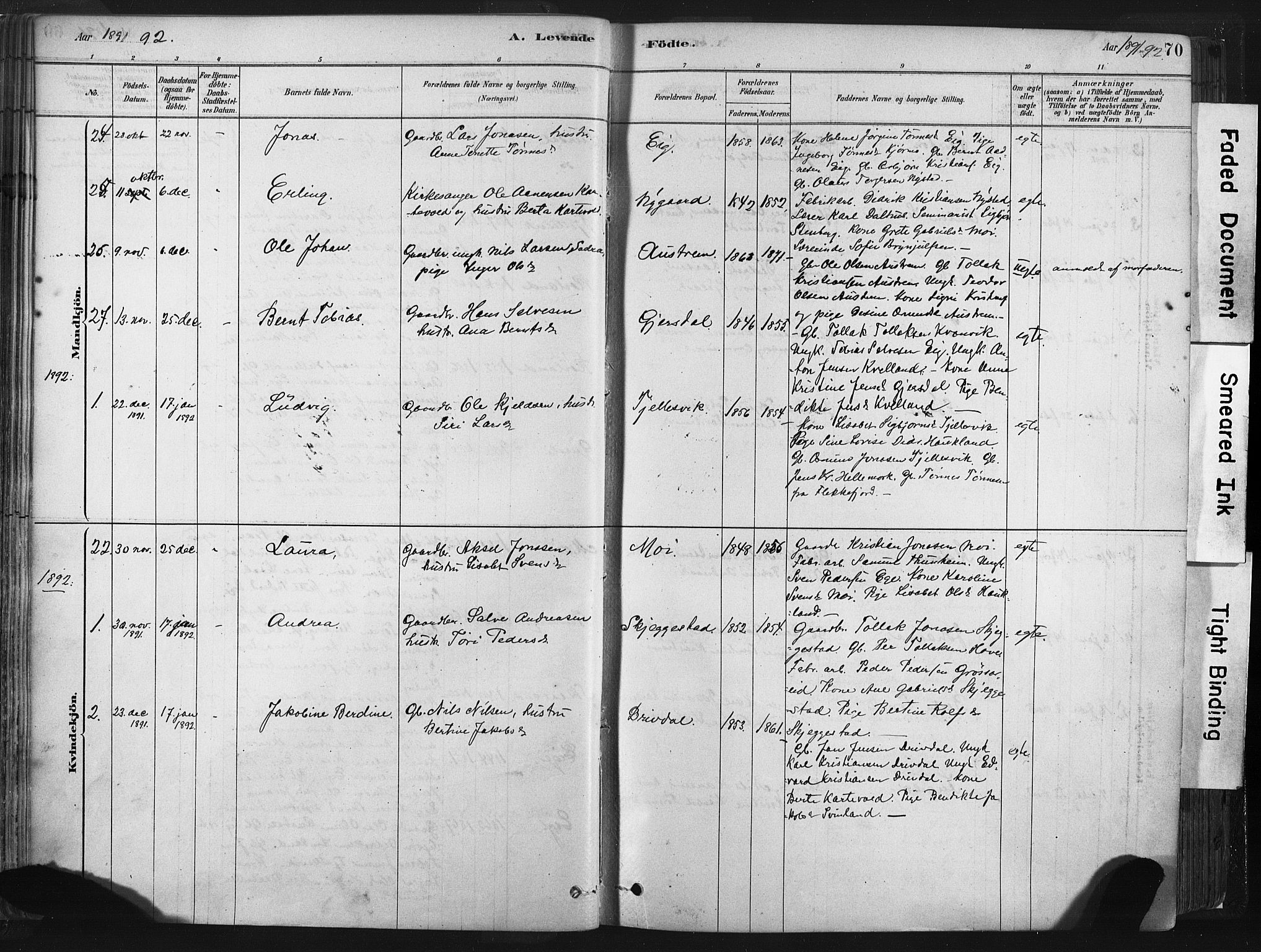 Lund sokneprestkontor, AV/SAST-A-101809/S06/L0011: Parish register (official) no. A 10, 1877-1904, p. 70