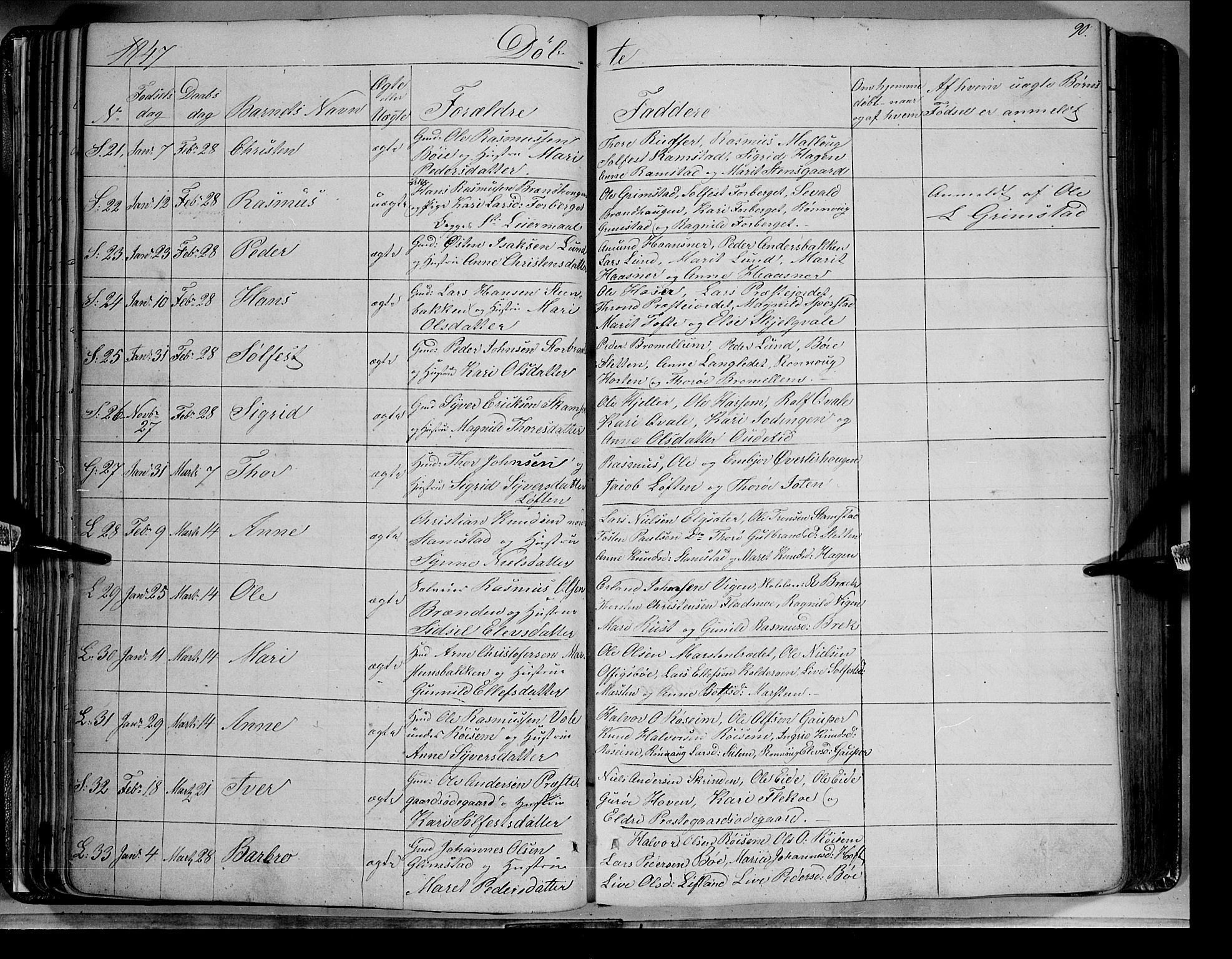 Lom prestekontor, AV/SAH-PREST-070/K/L0006: Parish register (official) no. 6A, 1837-1863, p. 90