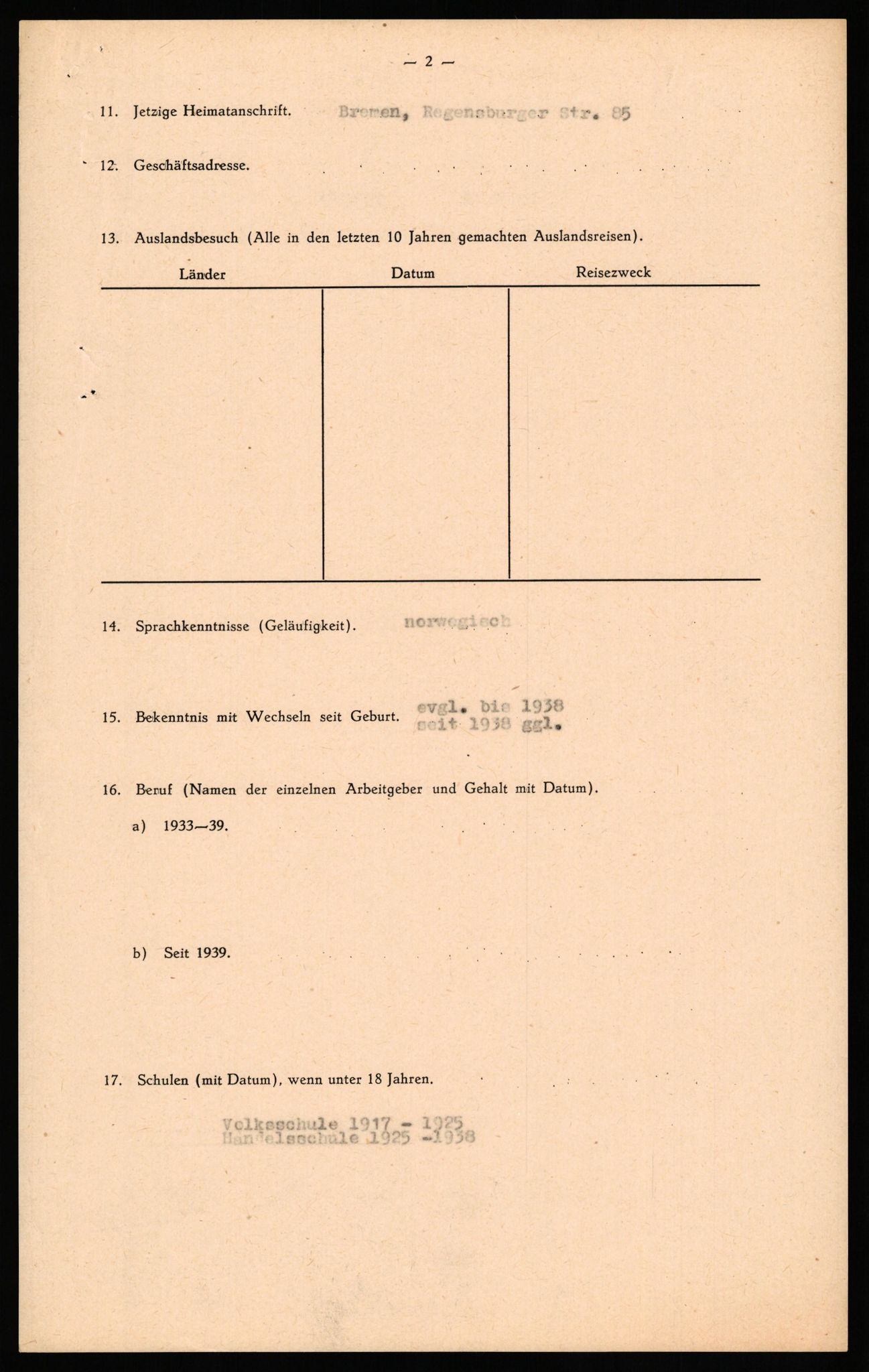 Forsvaret, Forsvarets overkommando II, AV/RA-RAFA-3915/D/Db/L0036: CI Questionaires. Tyske okkupasjonsstyrker i Norge. Tyskere., 1945-1946, p. 462