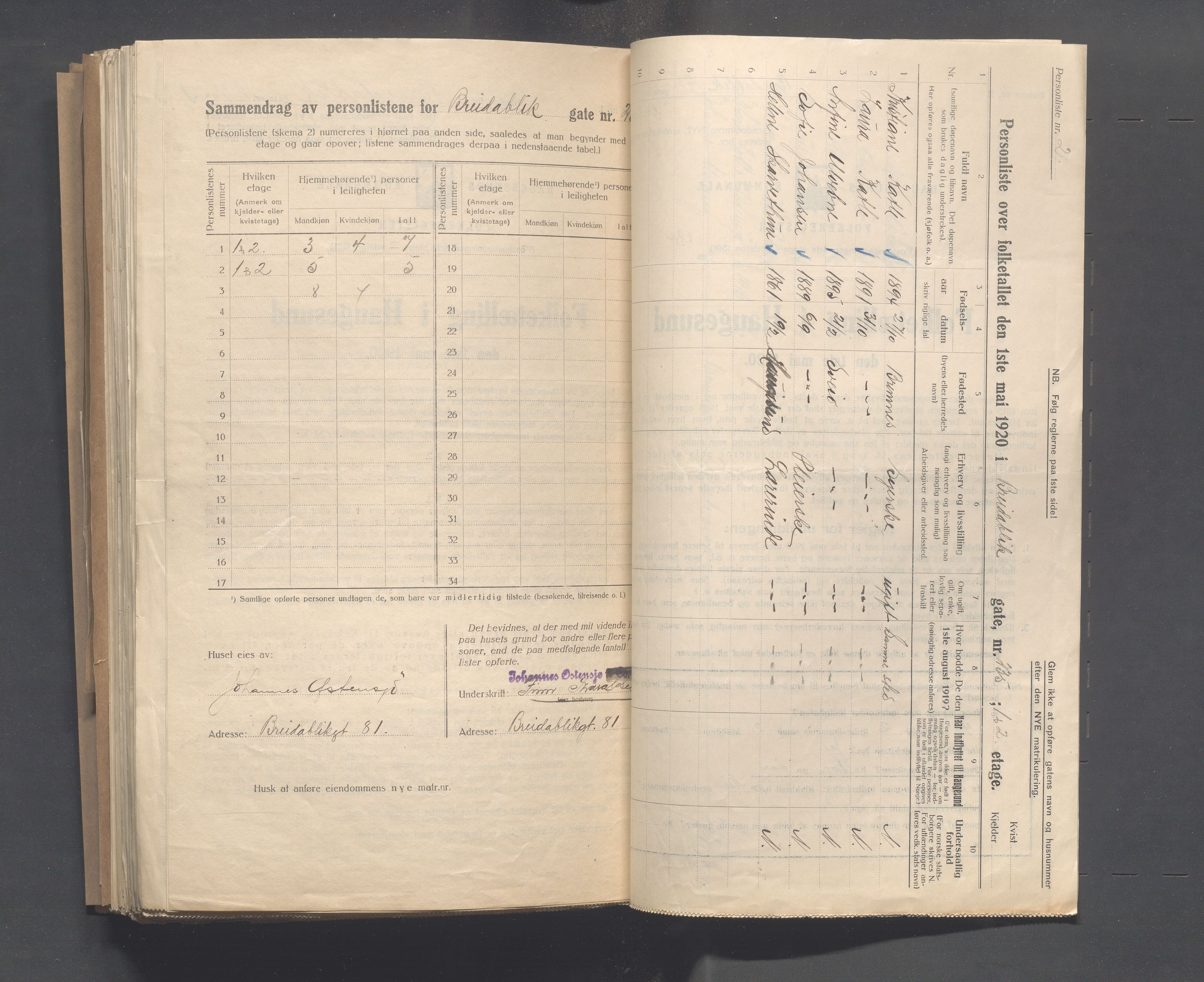 IKAR, Local census 1.5.1920 for Haugesund, 1920, p. 431