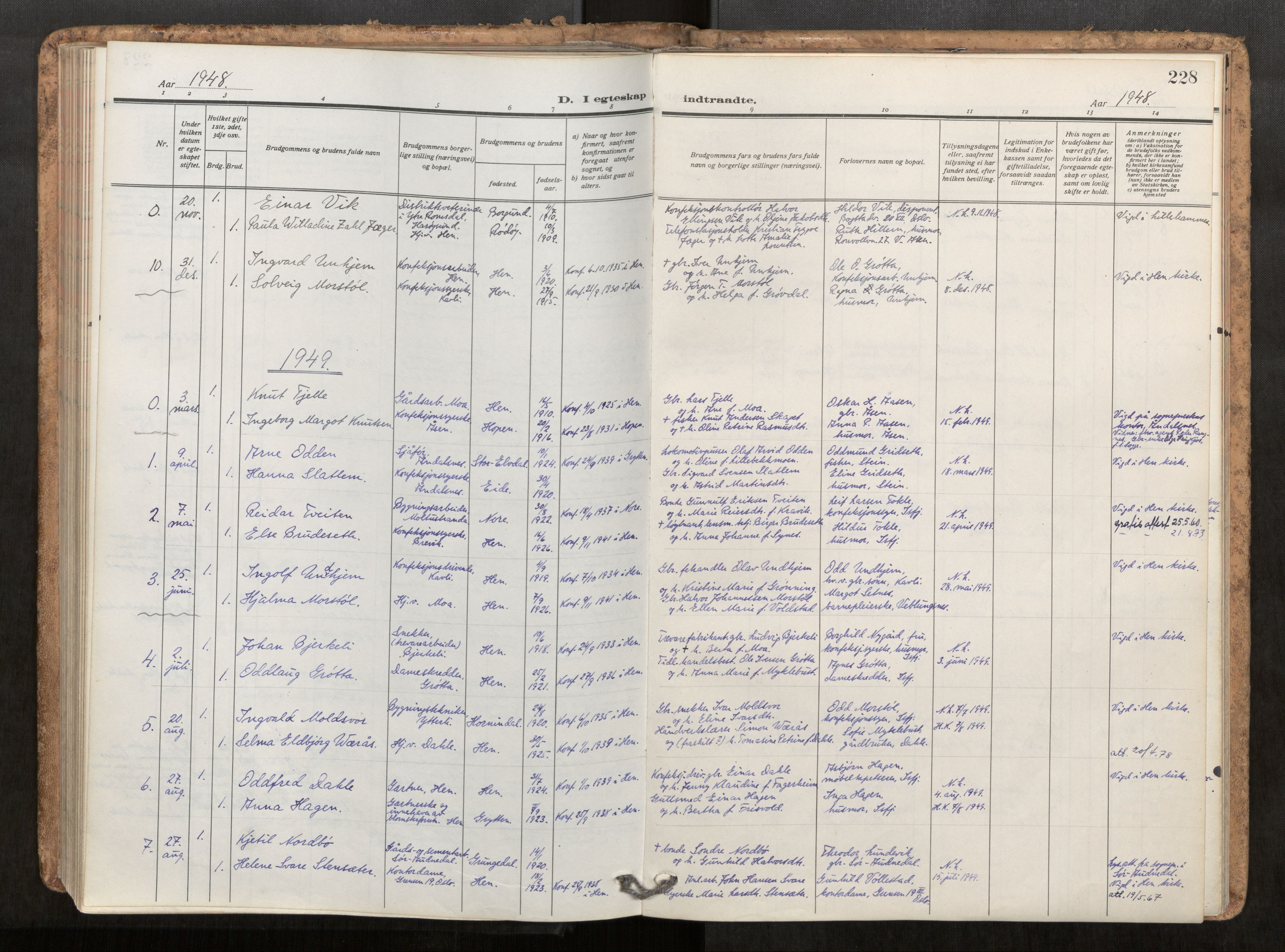 Ministerialprotokoller, klokkerbøker og fødselsregistre - Møre og Romsdal, SAT/A-1454/545/L0596: Parish register (official) no. 545A04, 1921-1956, p. 228