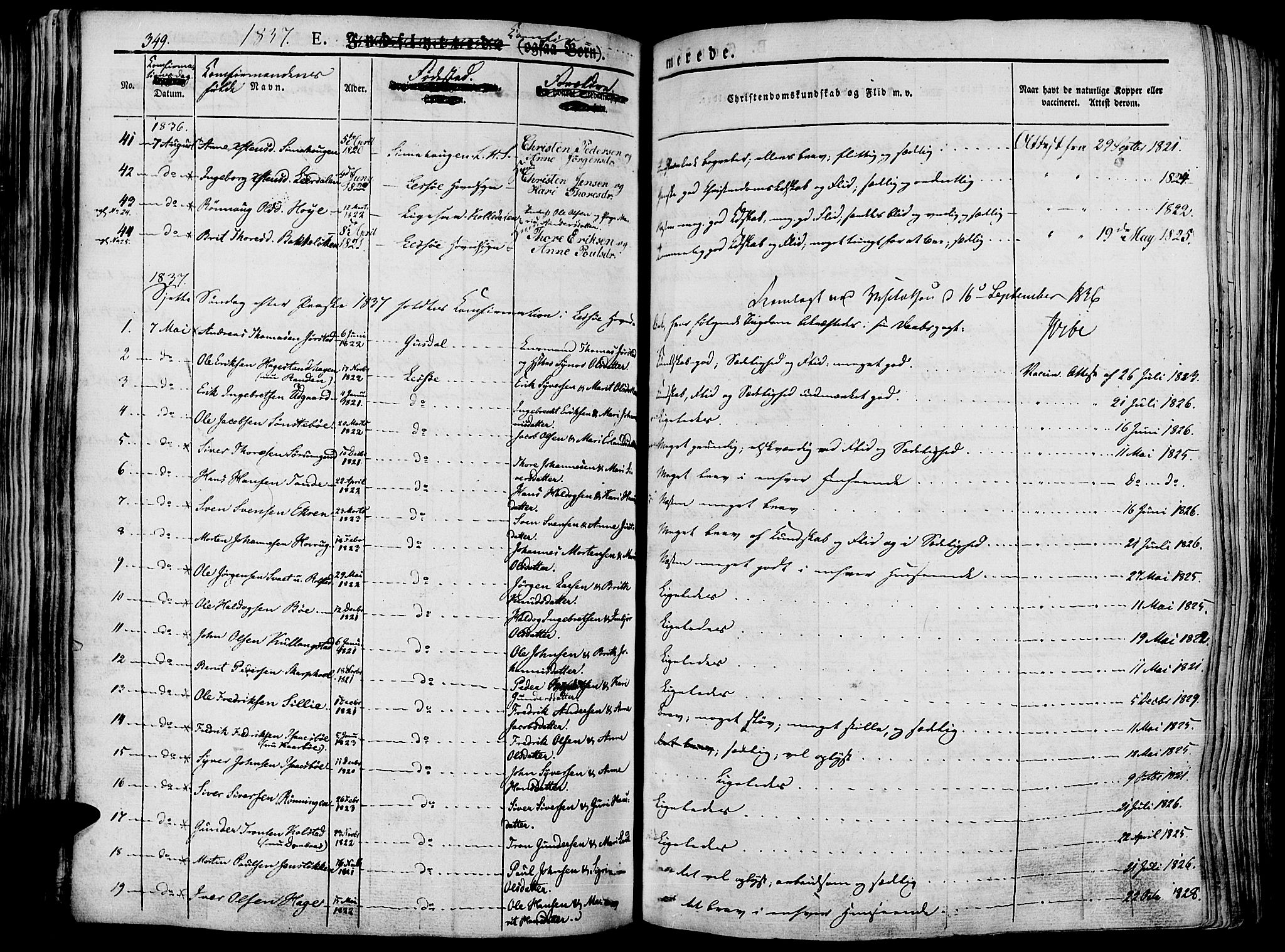 Lesja prestekontor, SAH/PREST-068/H/Ha/Haa/L0005: Parish register (official) no. 5, 1830-1842, p. 349