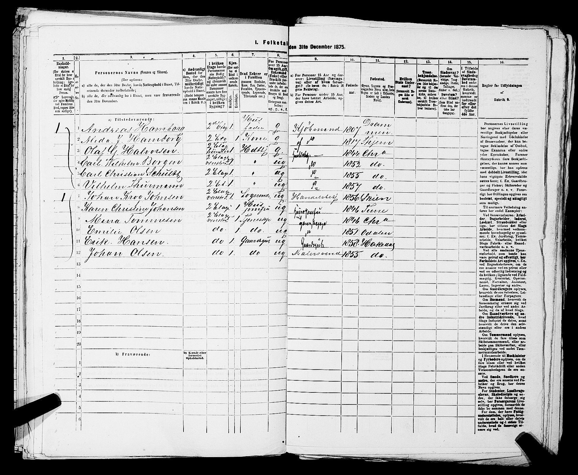 RA, 1875 census for 0301 Kristiania, 1875, p. 160