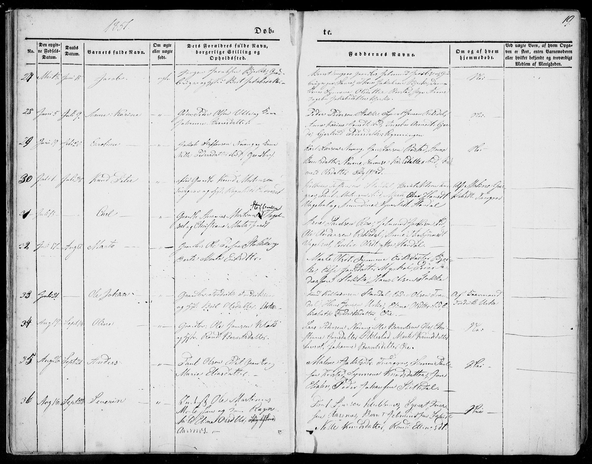 Ministerialprotokoller, klokkerbøker og fødselsregistre - Møre og Romsdal, AV/SAT-A-1454/515/L0209: Parish register (official) no. 515A05, 1847-1868, p. 19