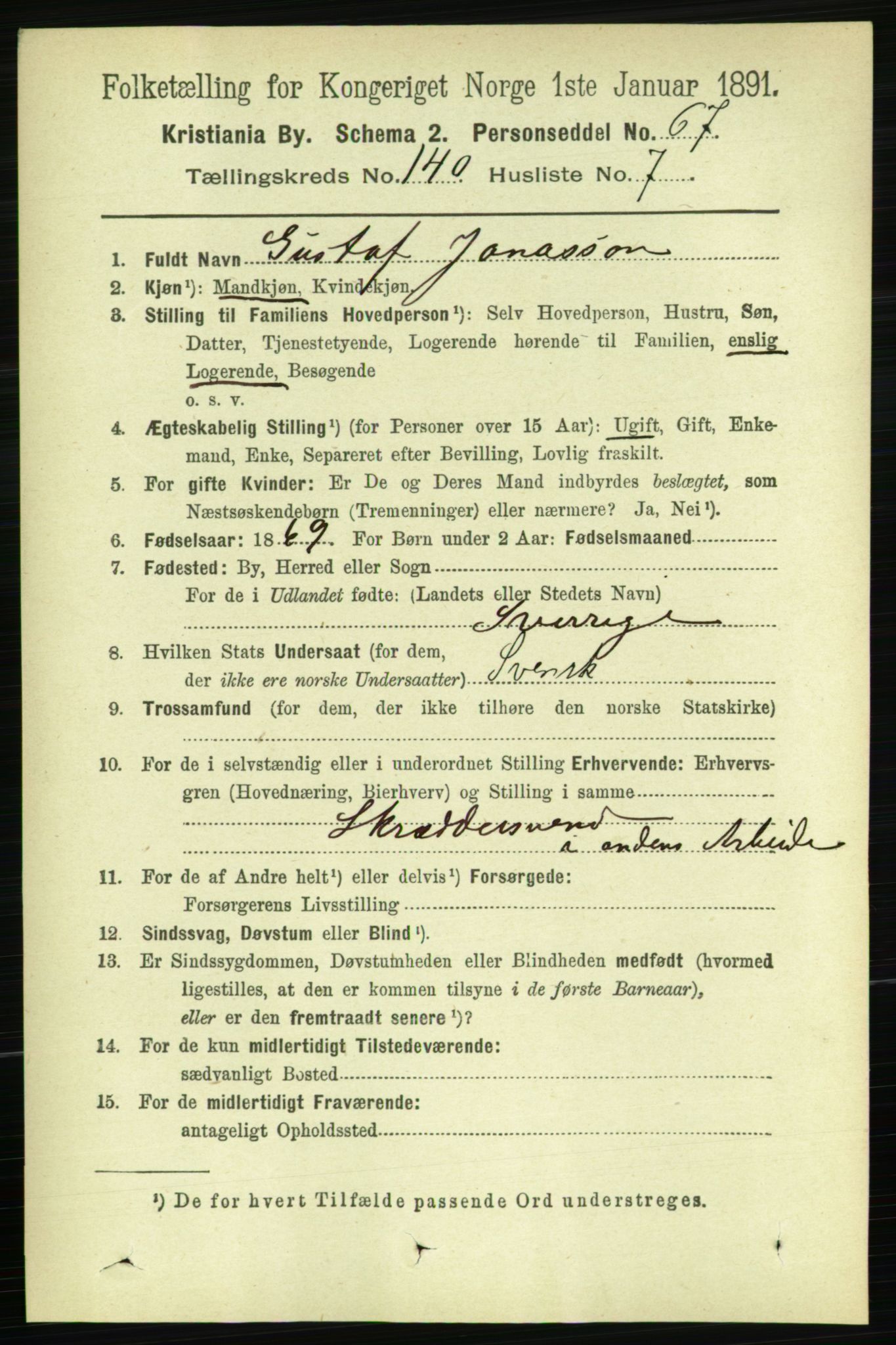RA, 1891 census for 0301 Kristiania, 1891, p. 77844