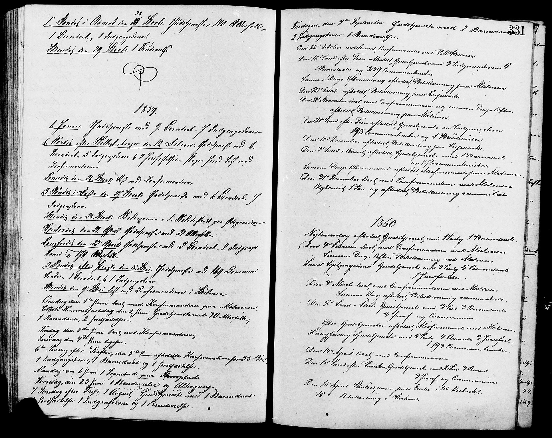 Lesja prestekontor, SAH/PREST-068/H/Ha/Haa/L0009: Parish register (official) no. 9, 1854-1889, p. 331