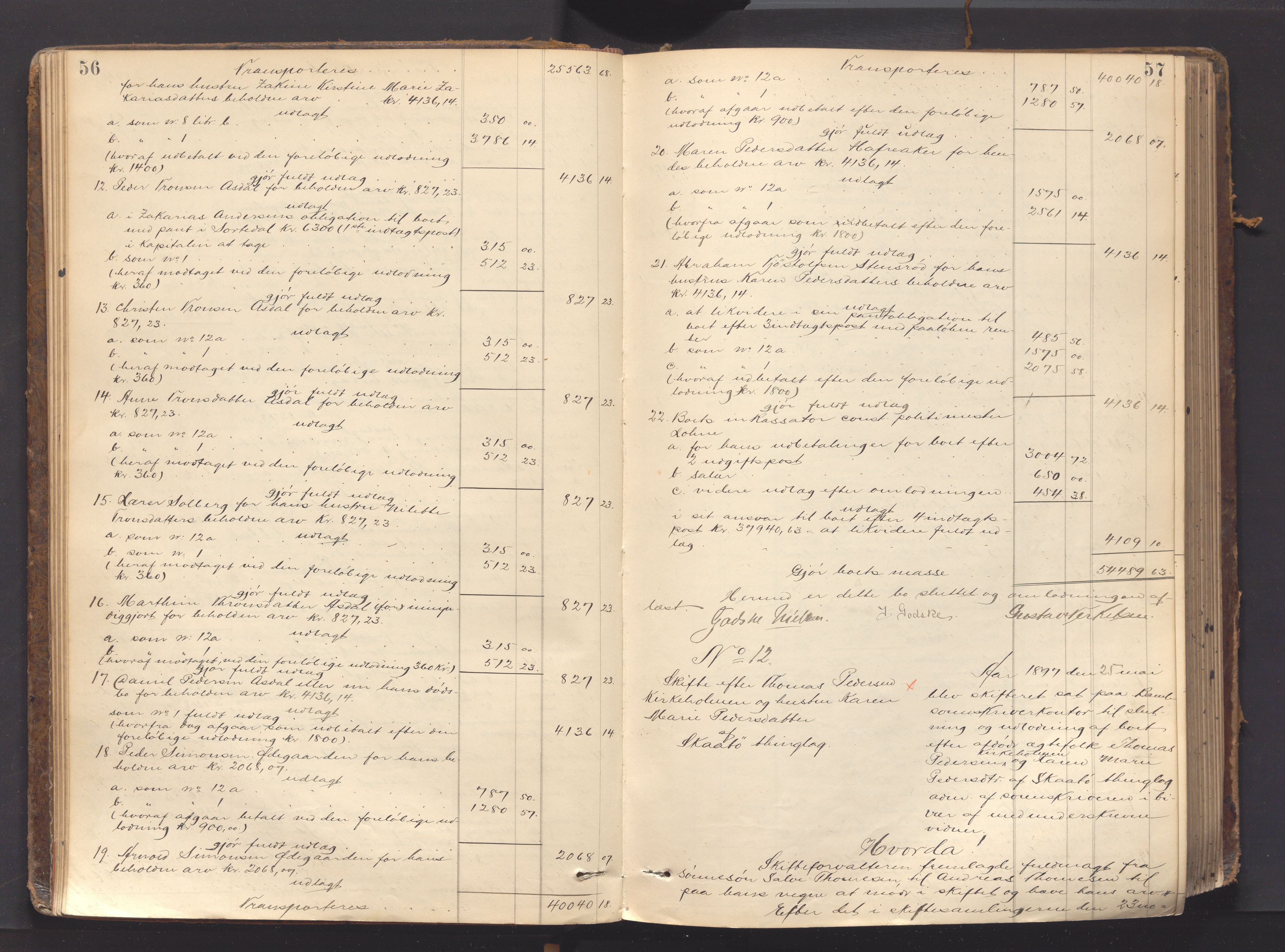 Kragerø sorenskriveri, AV/SAKO-A-65/H/Hf/Hfb/L0001: Skifteutlodningsprotokoll, 1896-1911, p. 56-57