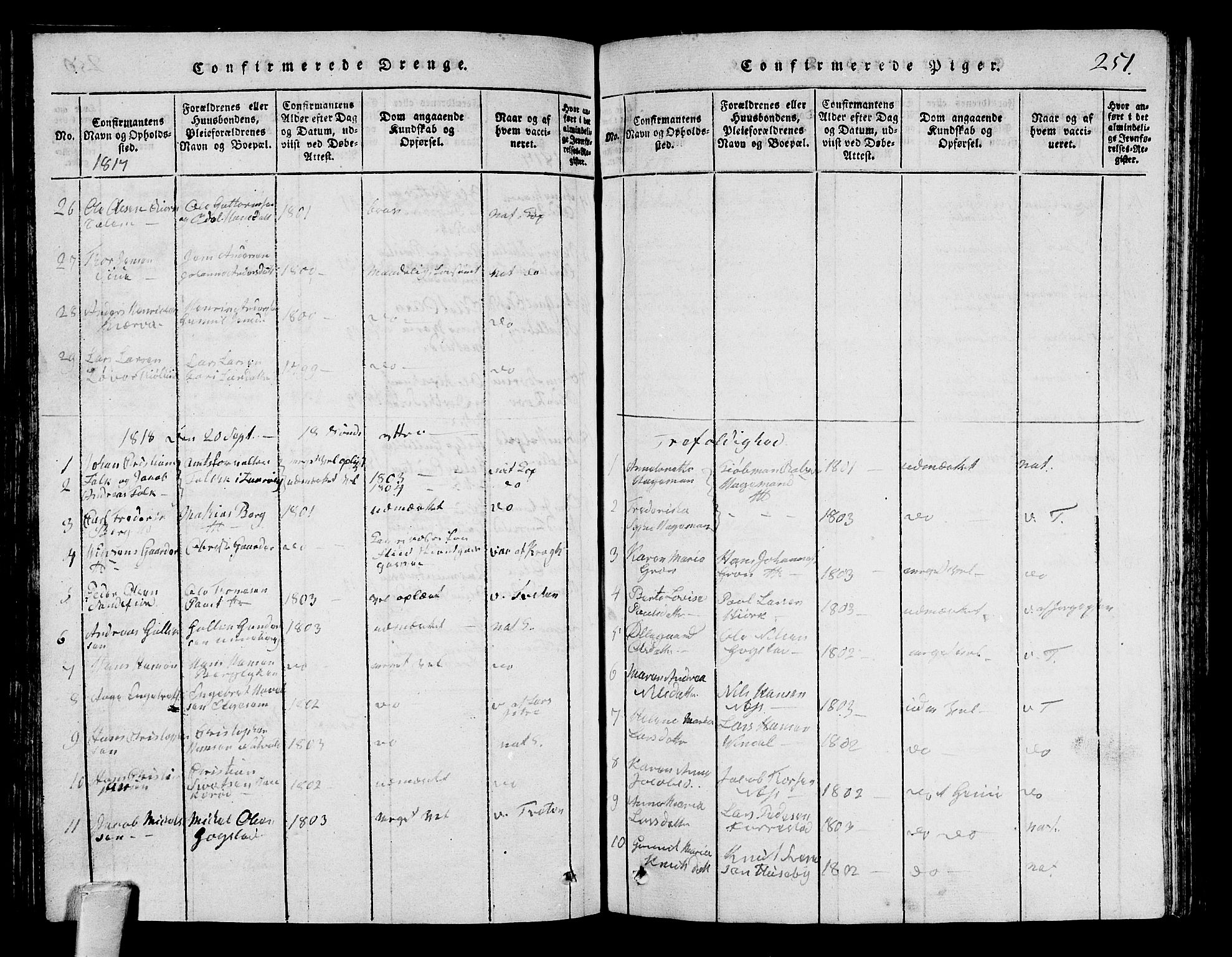 Sandar kirkebøker, SAKO/A-243/G/Ga/L0001: Parish register (copy) no. 1, 1814-1835, p. 251