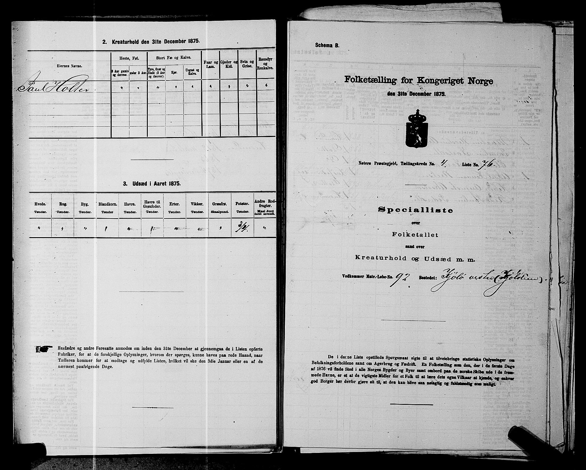 SAKO, 1875 census for 0722P Nøtterøy, 1875, p. 956