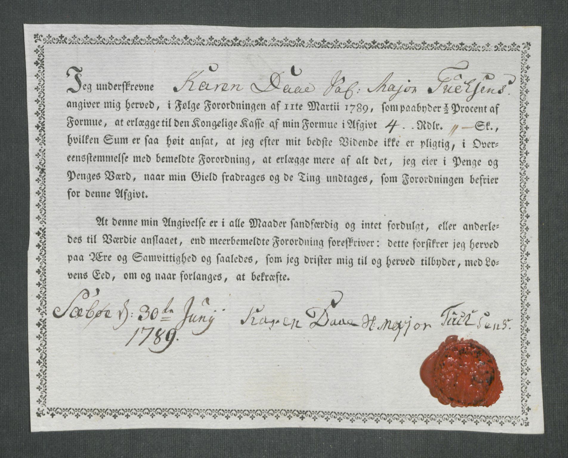 Rentekammeret inntil 1814, Reviderte regnskaper, Mindre regnskaper, AV/RA-EA-4068/Rf/Rfe/L0057: Ytre og Indre Sogn fogderi, 1789, p. 113