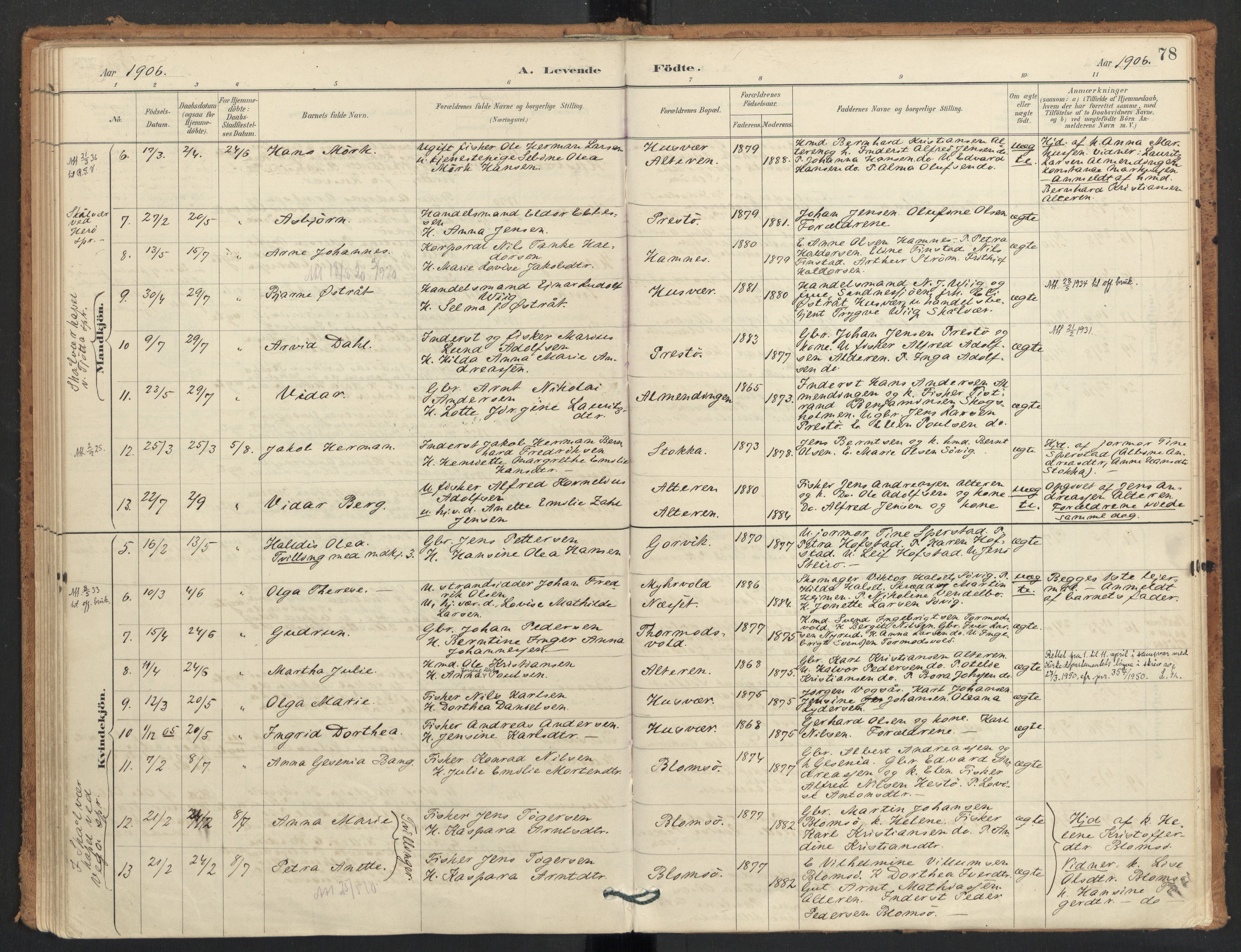 Ministerialprotokoller, klokkerbøker og fødselsregistre - Nordland, AV/SAT-A-1459/830/L0453: Parish register (official) no. 830A17, 1886-1911, p. 78