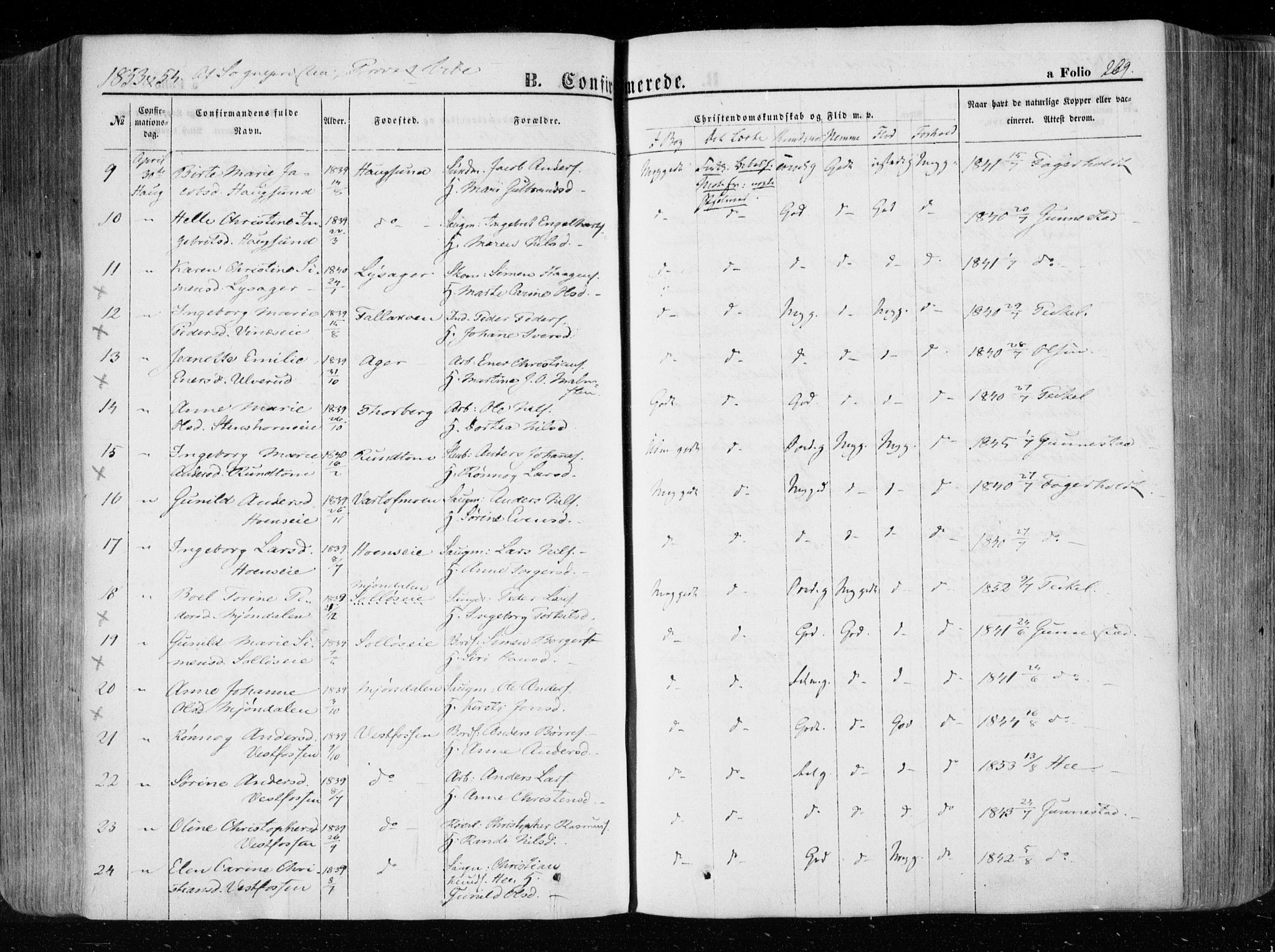 Eiker kirkebøker, AV/SAKO-A-4/F/Fa/L0014: Parish register (official) no. I 14, 1846-1854, p. 269