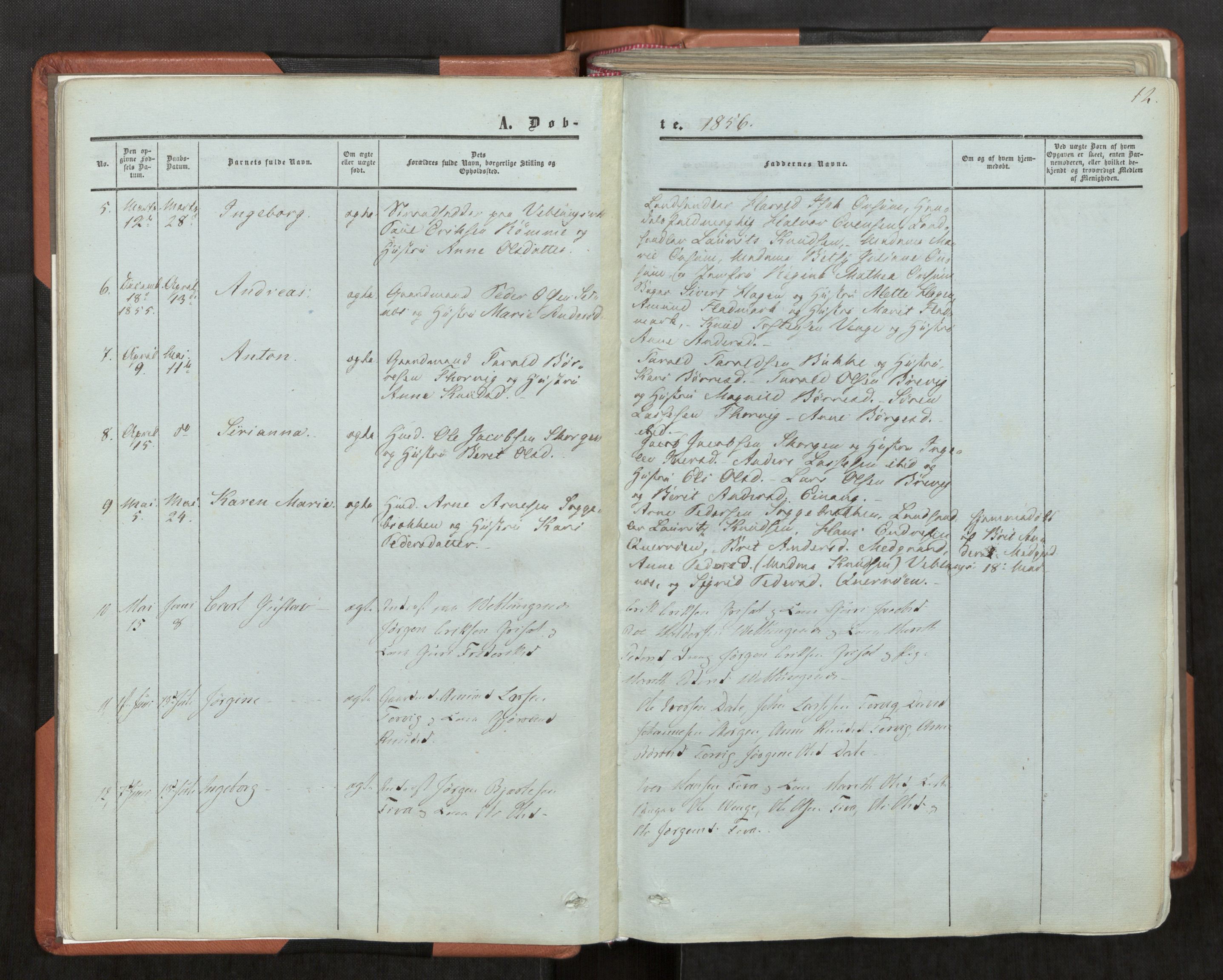 Ministerialprotokoller, klokkerbøker og fødselsregistre - Møre og Romsdal, AV/SAT-A-1454/544/L0572: Parish register (official) no. 544A05, 1854-1886, p. 12