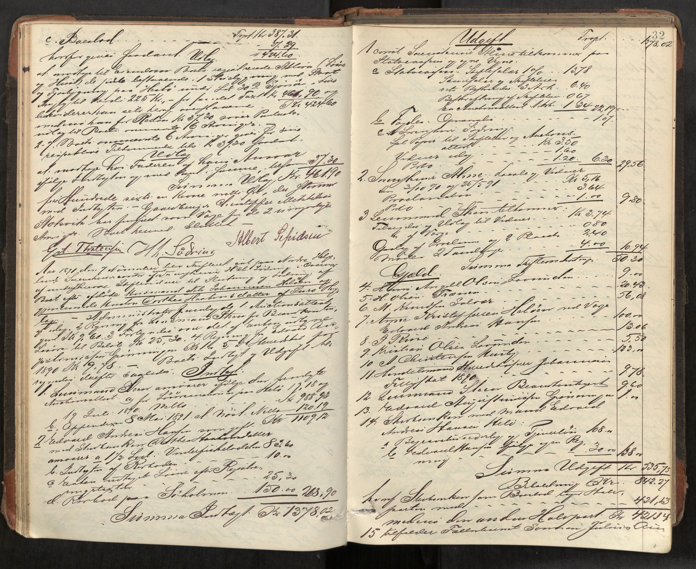 Rana sorenskriveri , AV/SAT-A-1108/1/3/3A/L0006: Skifteslutningsprotokoll, 1891-1896, p. 32