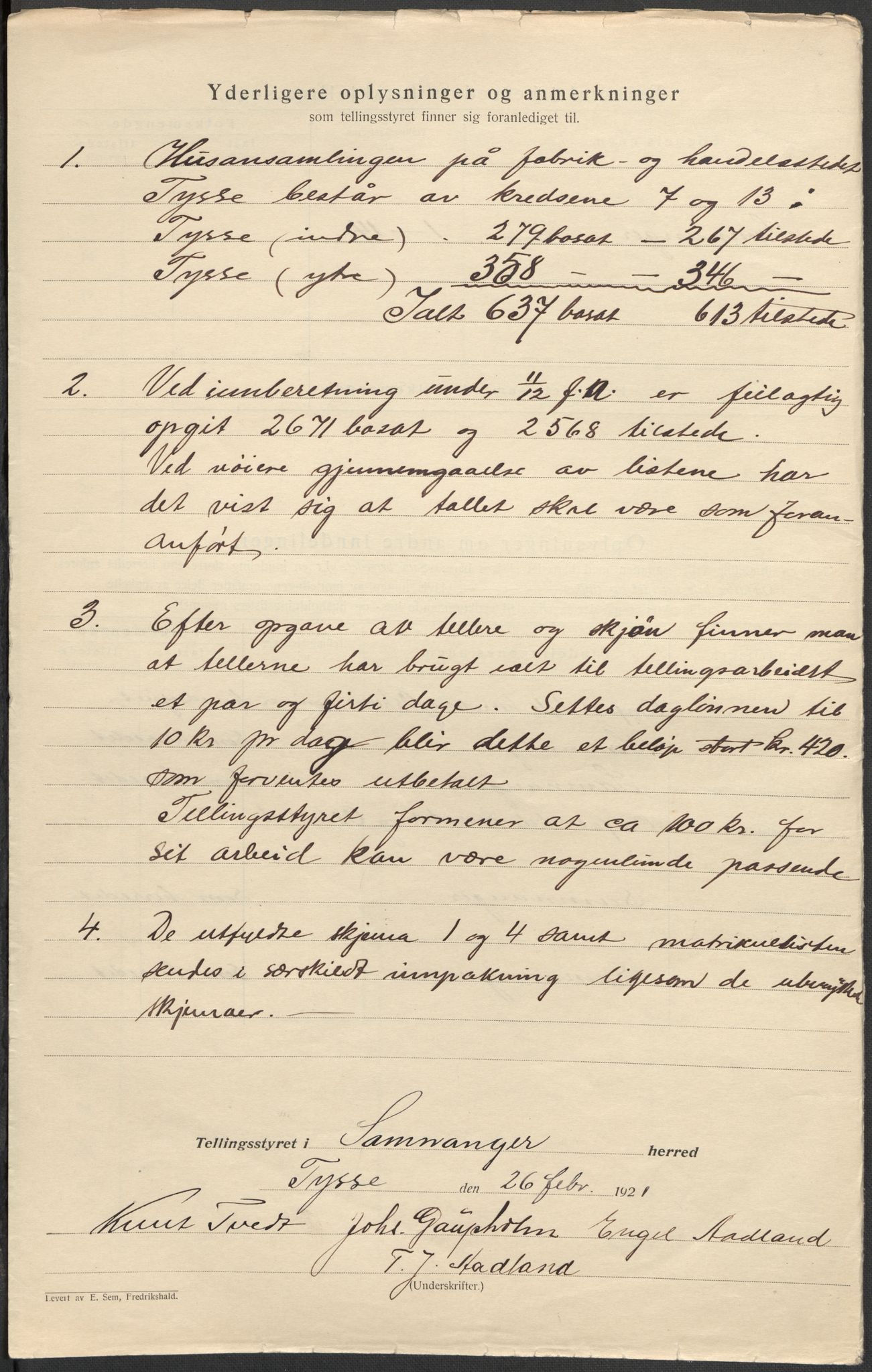 SAB, 1920 census for Samnanger, 1920, p. 4