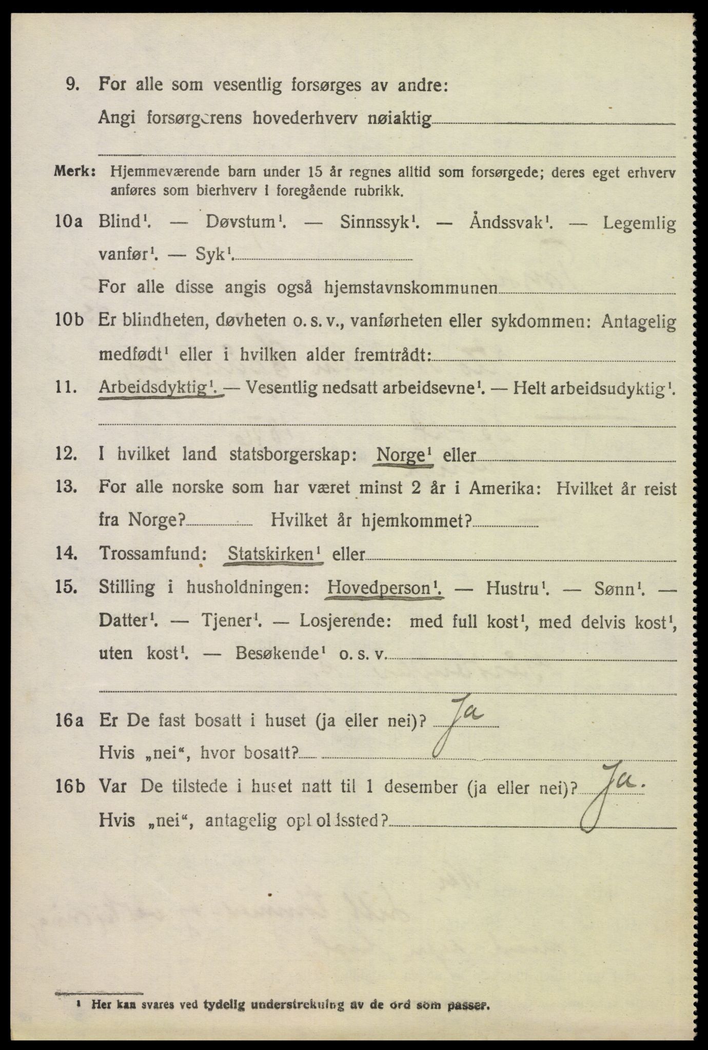 SAH, 1920 census for Trysil, 1920, p. 9422