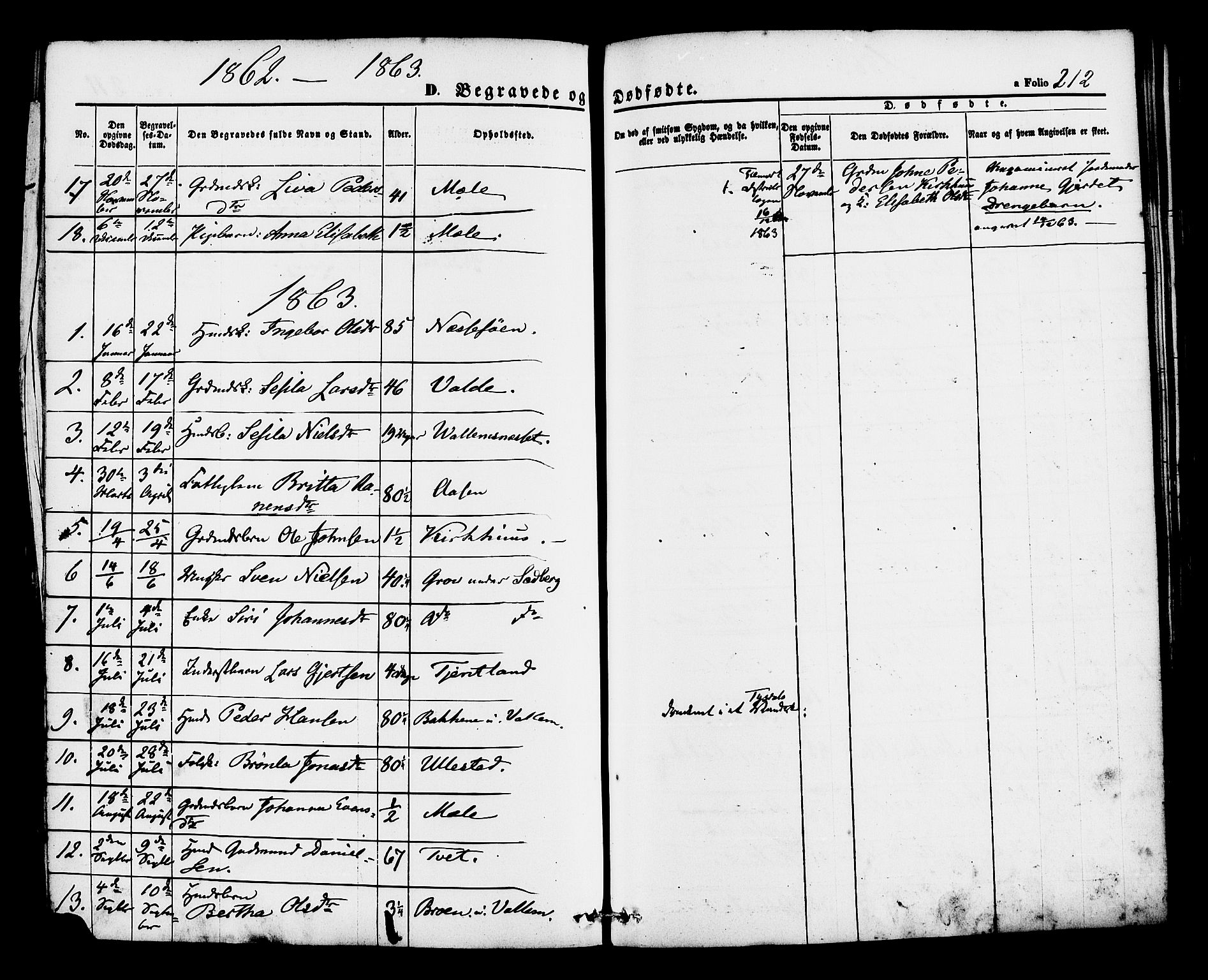 Hjelmeland sokneprestkontor, AV/SAST-A-101843/01/IV/L0012: Parish register (official) no. A 12, 1862-1886, p. 212