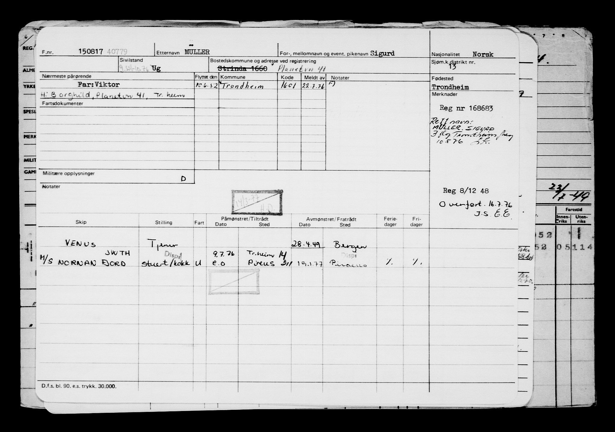 Direktoratet for sjømenn, AV/RA-S-3545/G/Gb/L0151: Hovedkort, 1917, p. 17