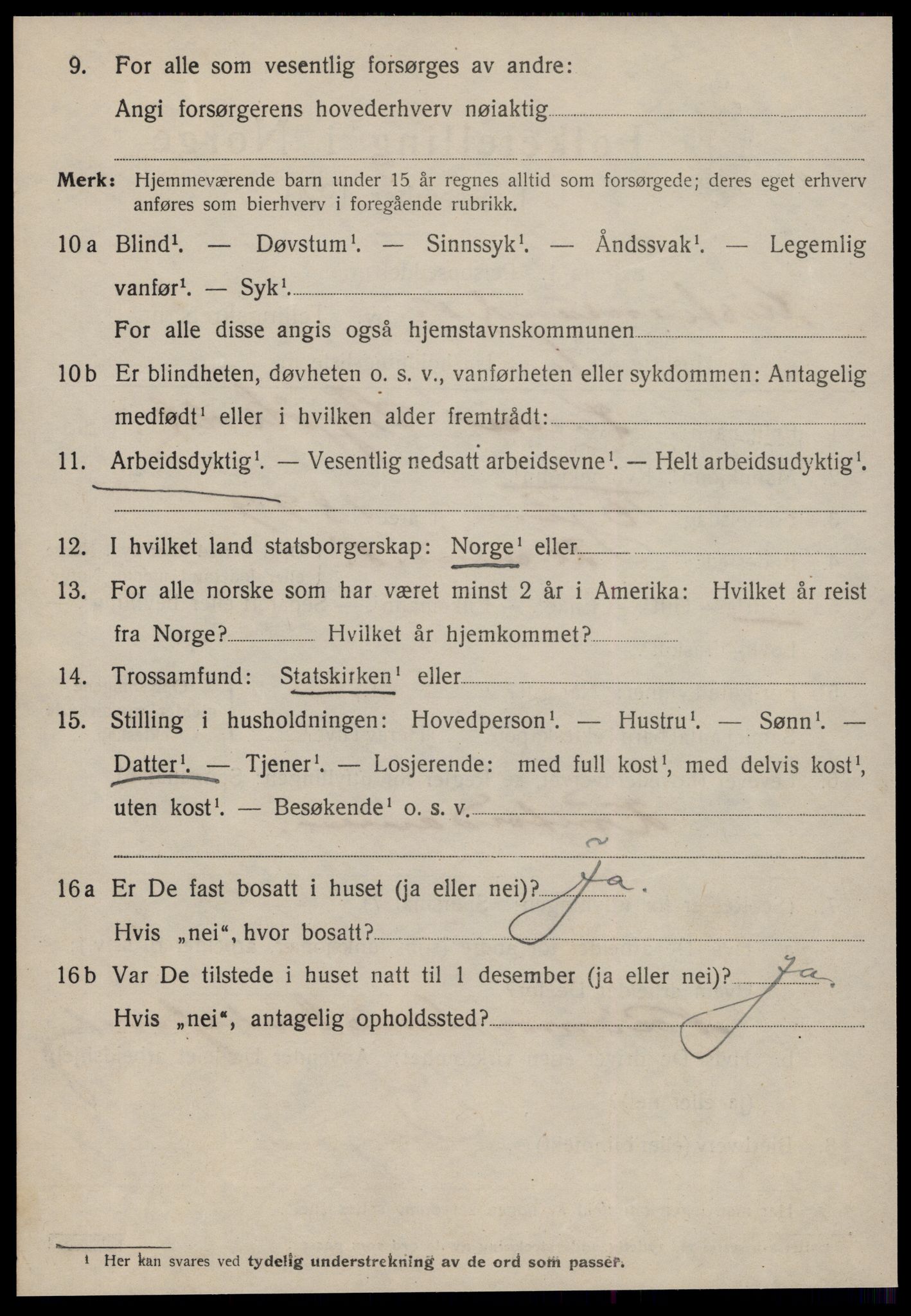 SAT, 1920 census for Kristiansund, 1920, p. 14896