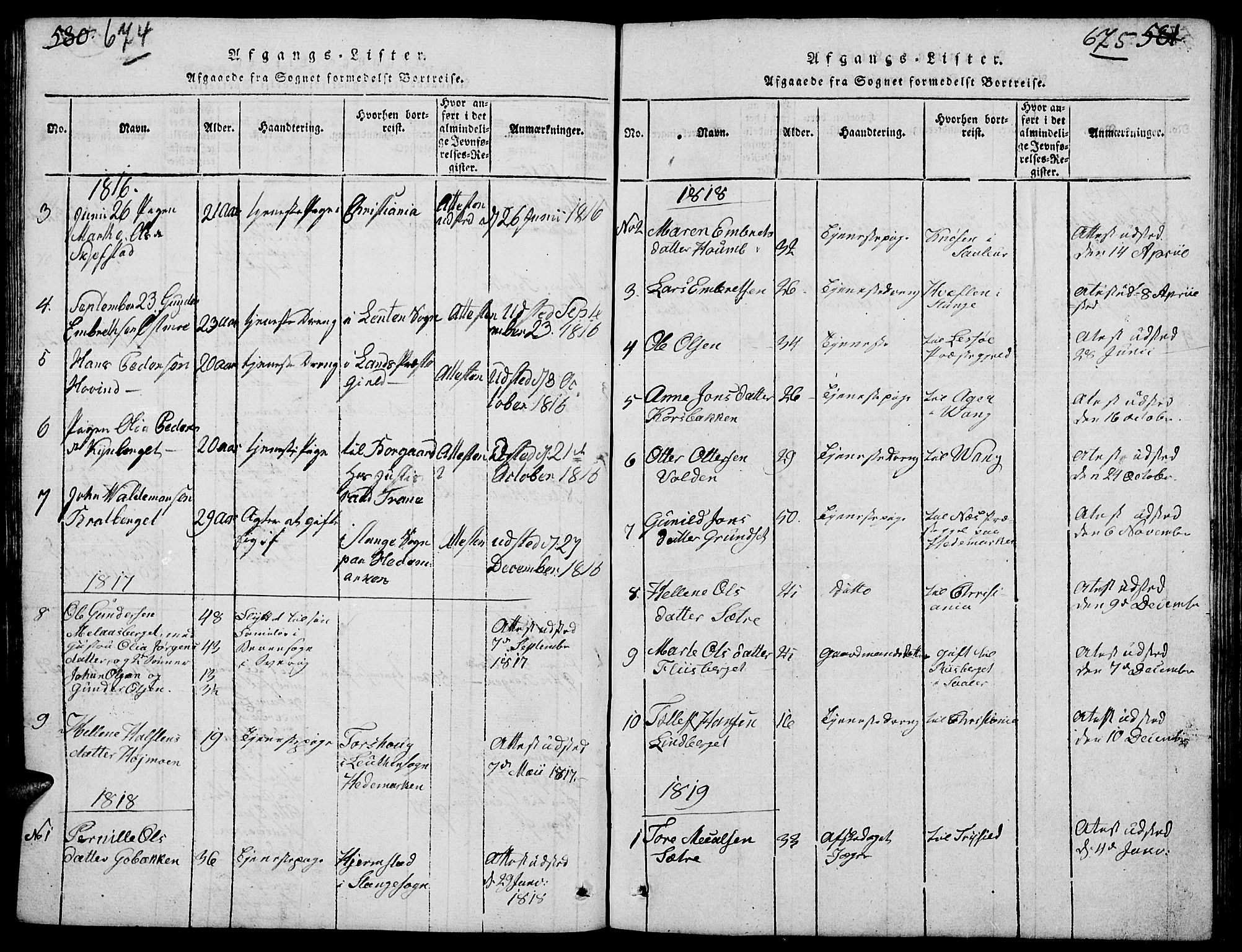 Elverum prestekontor, AV/SAH-PREST-044/H/Ha/Hab/L0001: Parish register (copy) no. 1, 1815-1829, p. 674-675