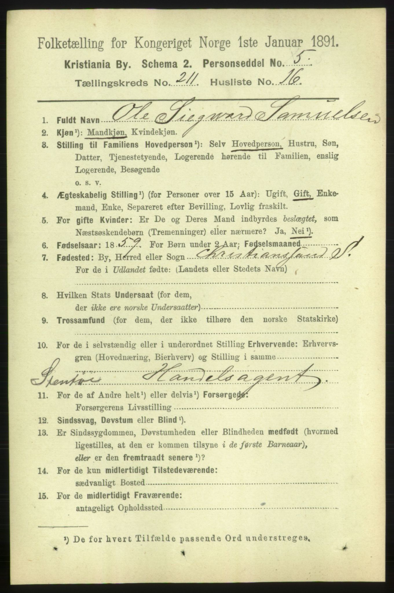RA, 1891 census for 0301 Kristiania, 1891, p. 126228